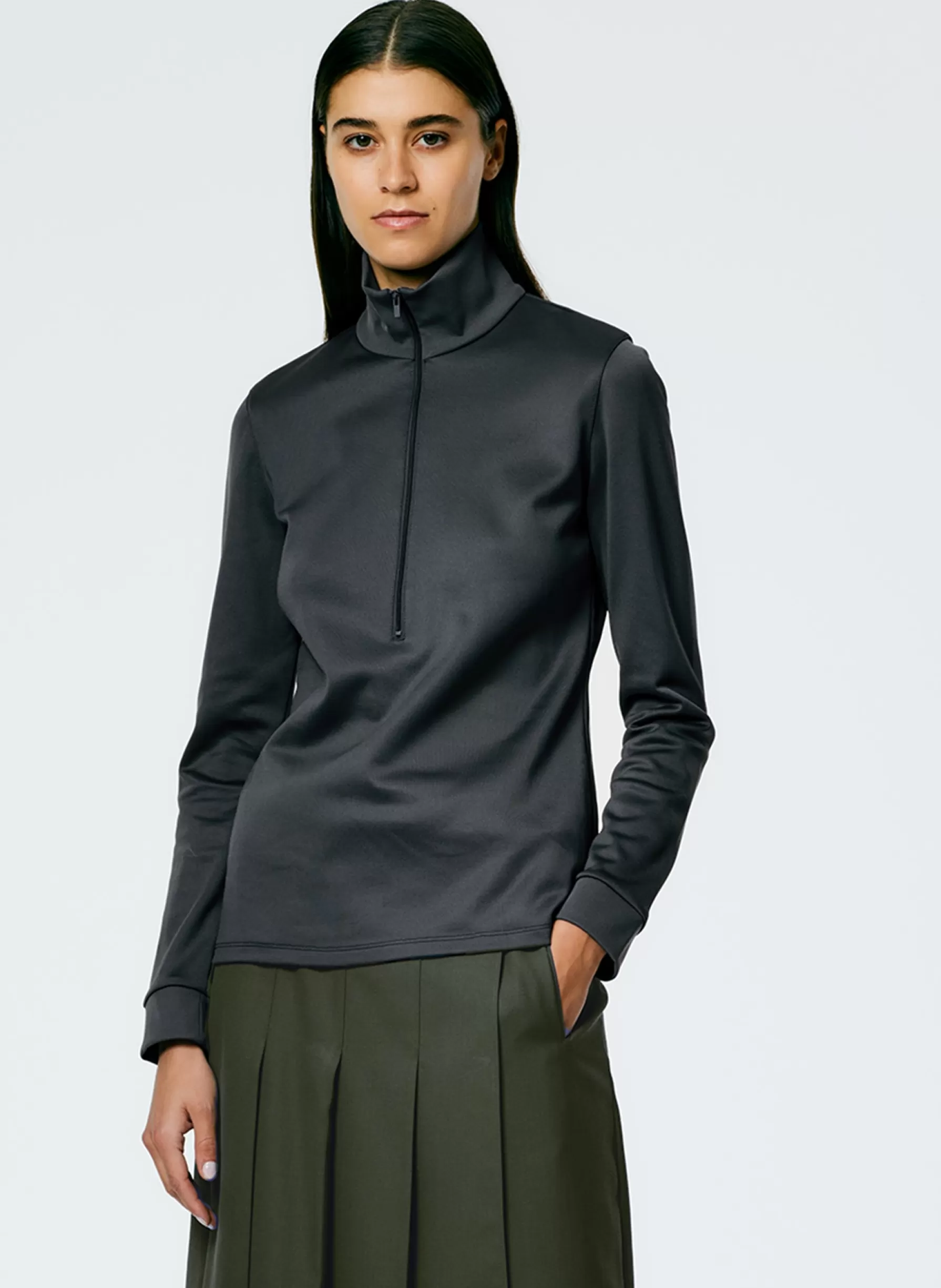 Tibi Active Knit Slim Sporty Top Navy Fog Online