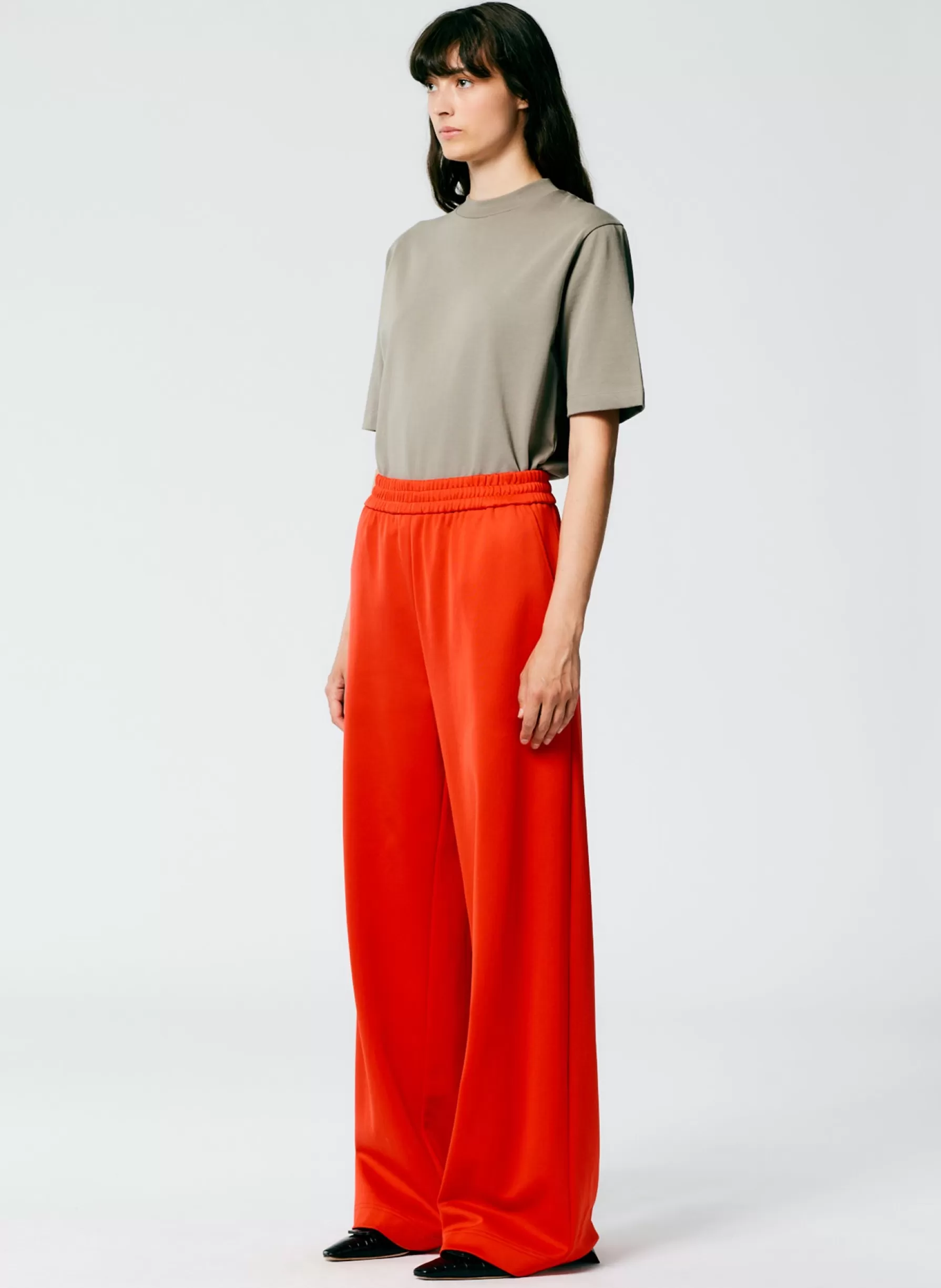 Tibi Active Knit Wide Leg Pull On Pant Red Online