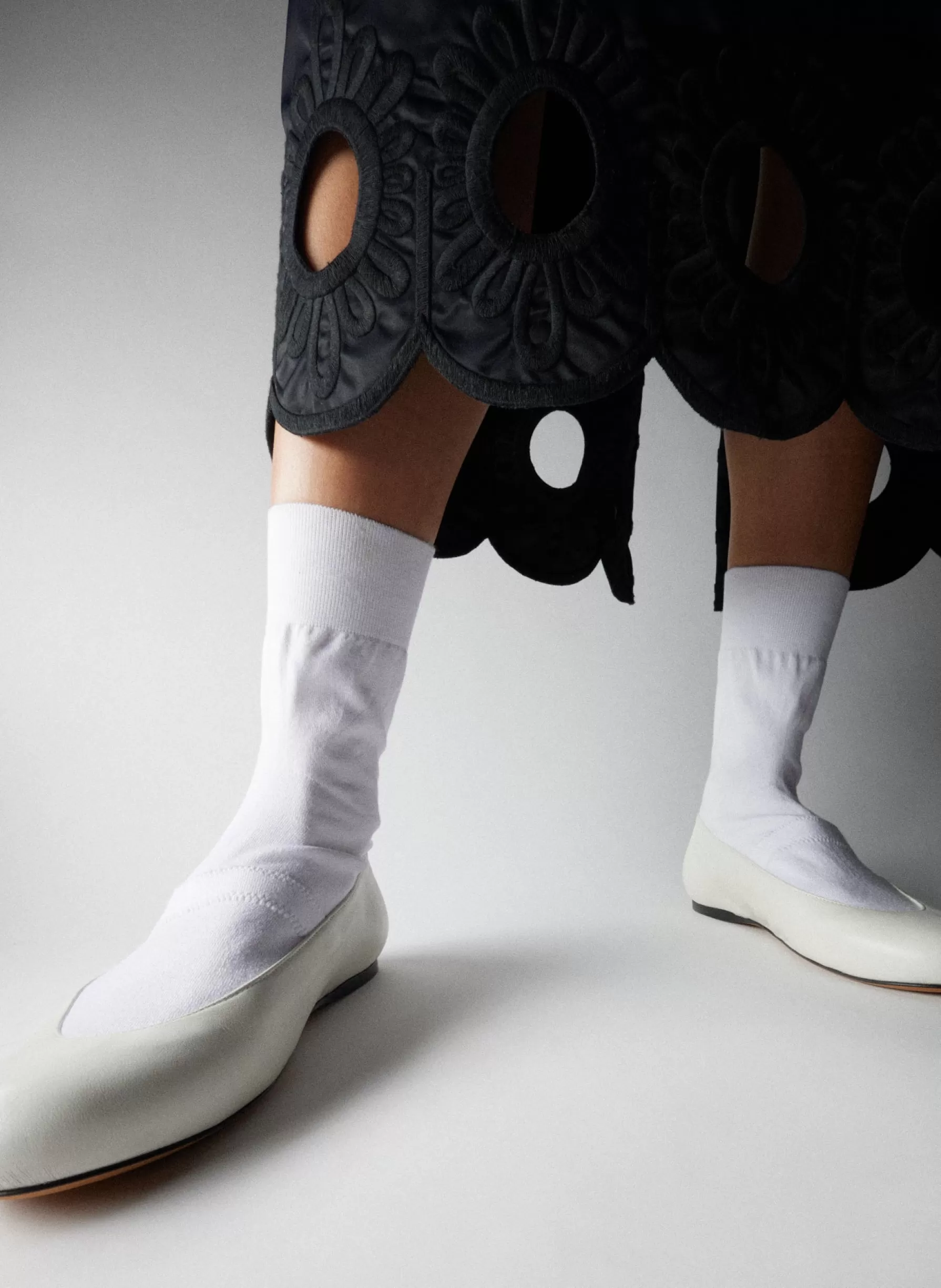 Tibi Borg Sock Shoe Optic White Flash Sale