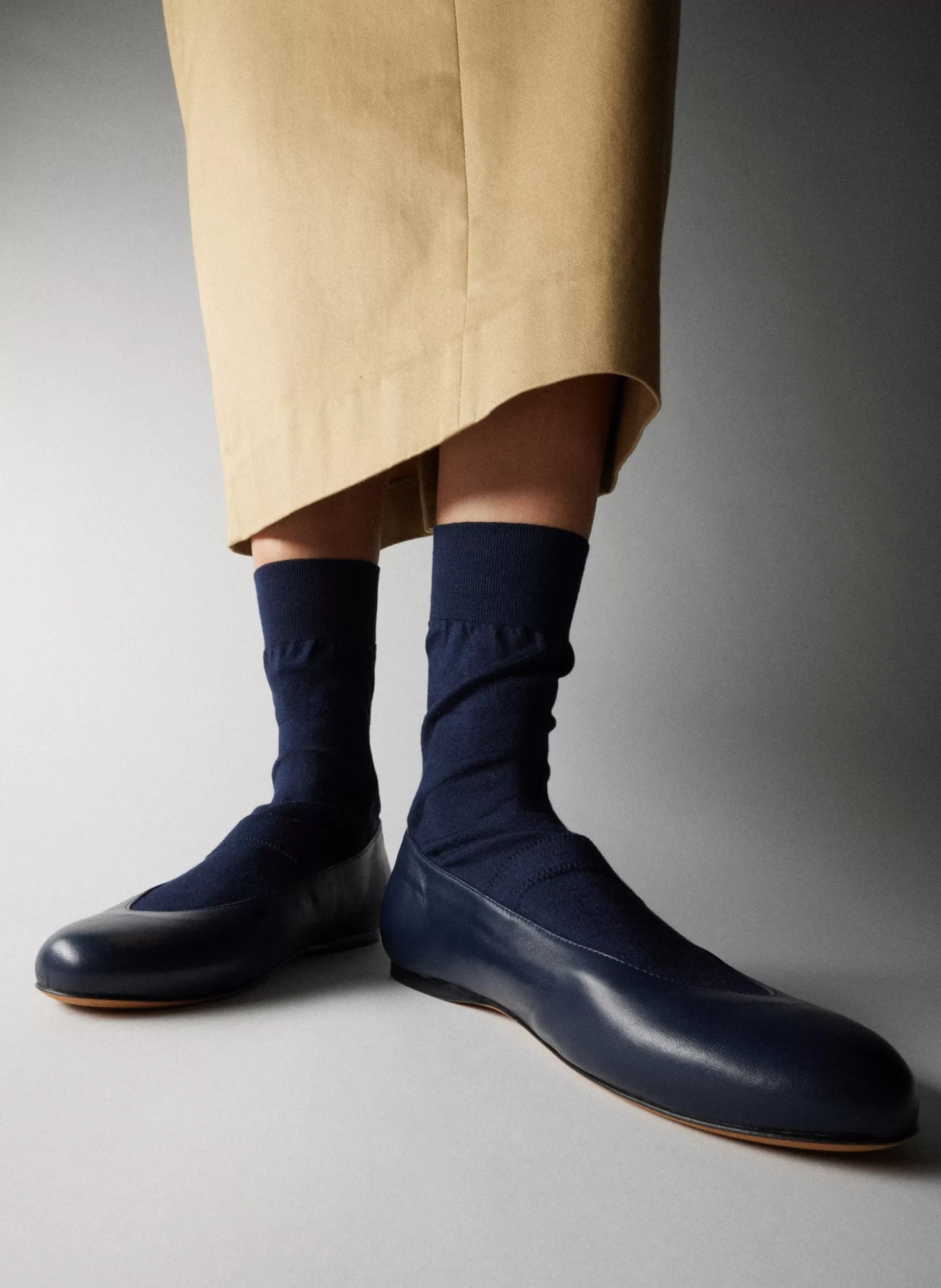 Tibi Borg Sock Shoe Navy Store