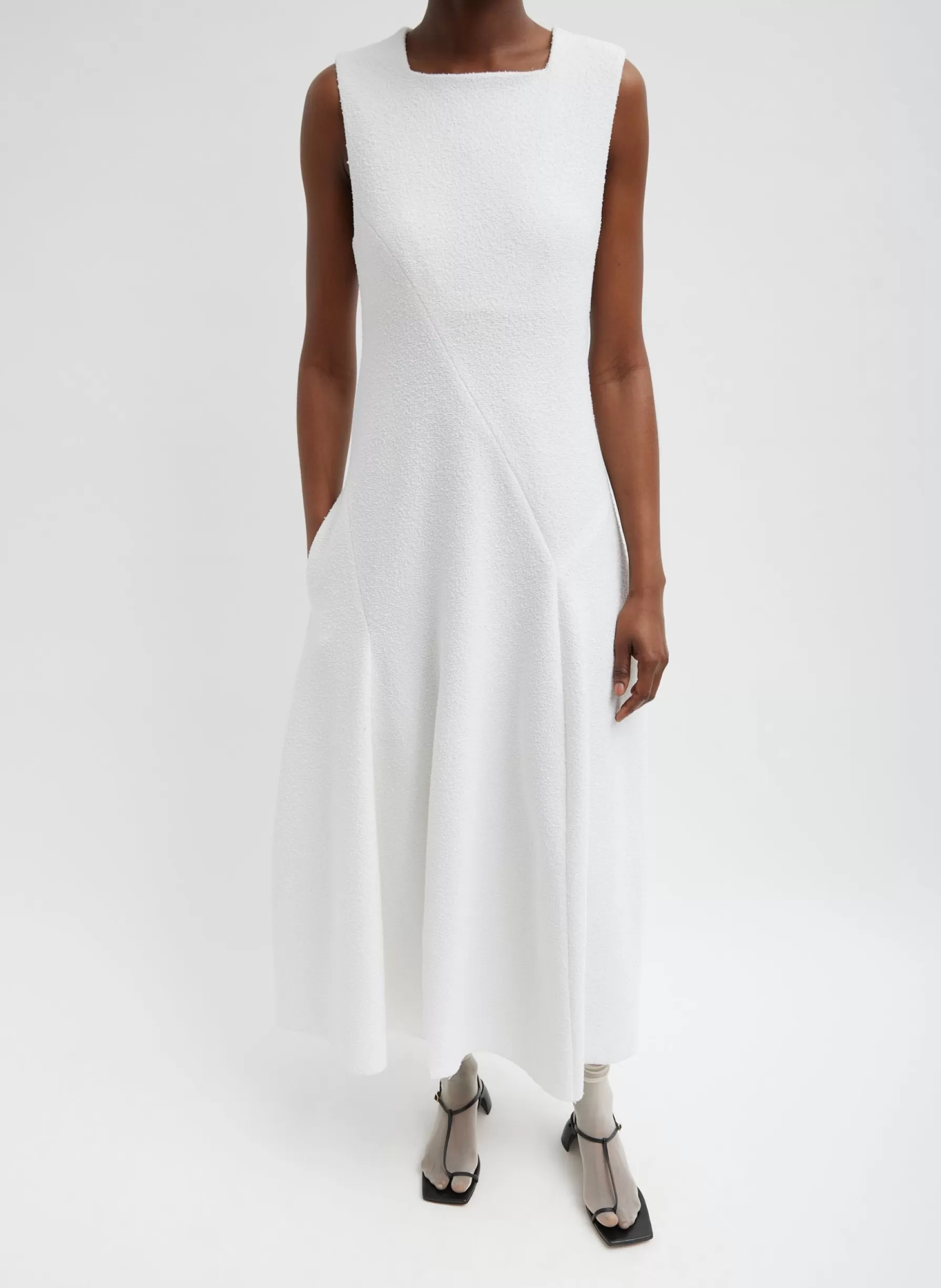 Tibi Boucle Knit Sculpted Dress White Cheap