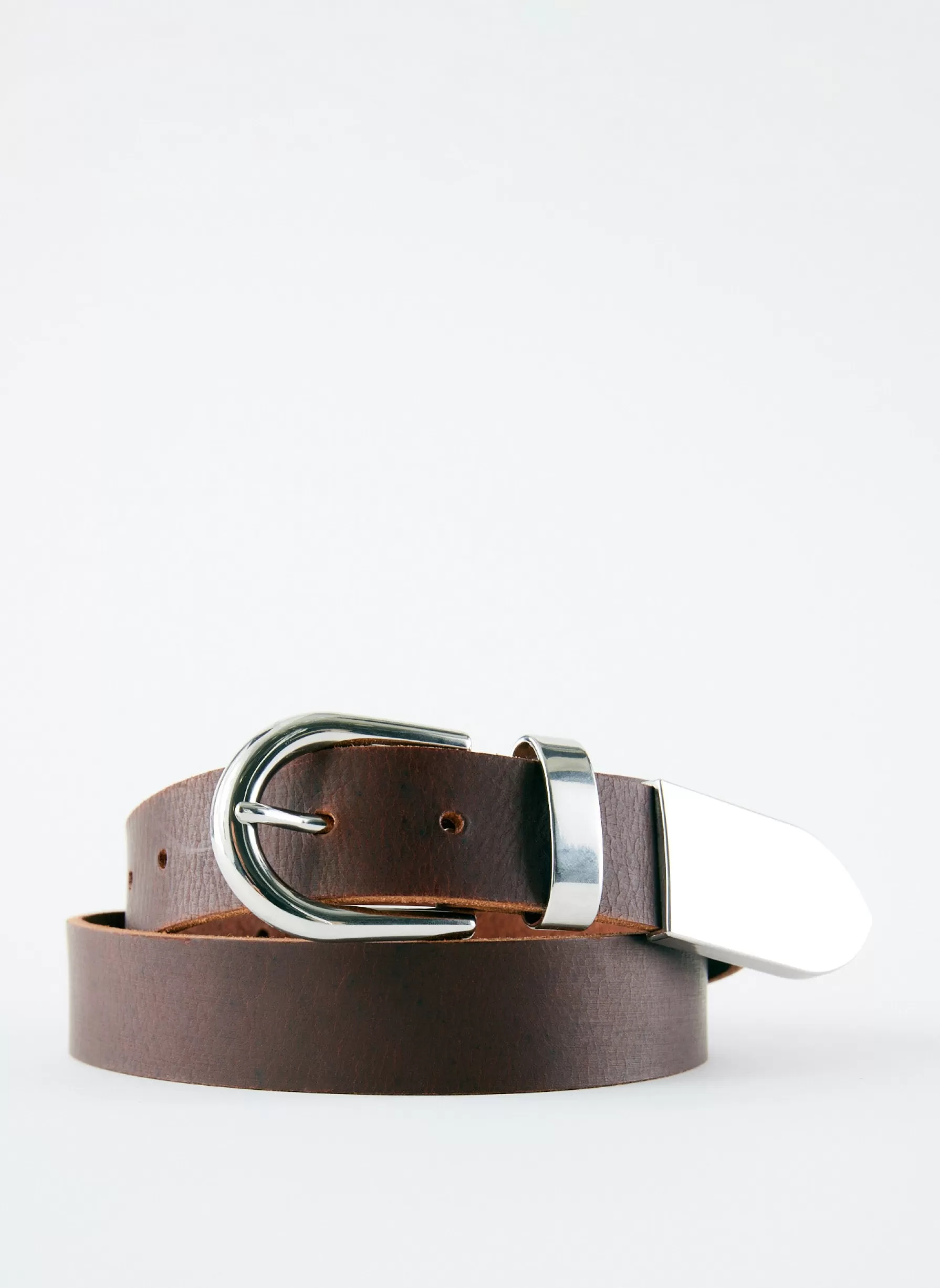 Tibi Carlos Leather Belt Dark Brown Online