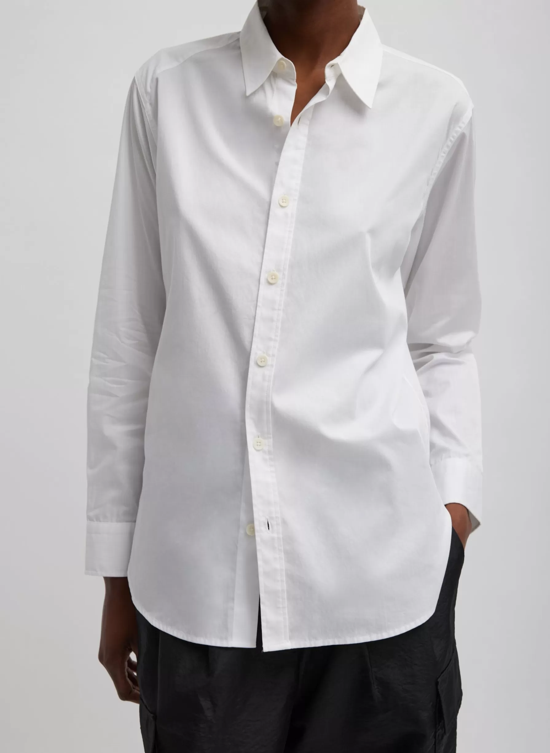 Tibi Charlie Men's Slim Shirt White Sale