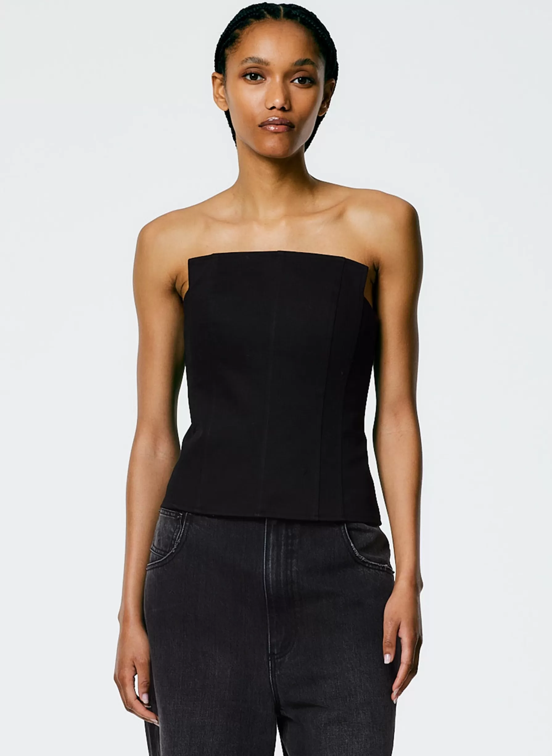 Tibi Chino Square Corset Black Sale