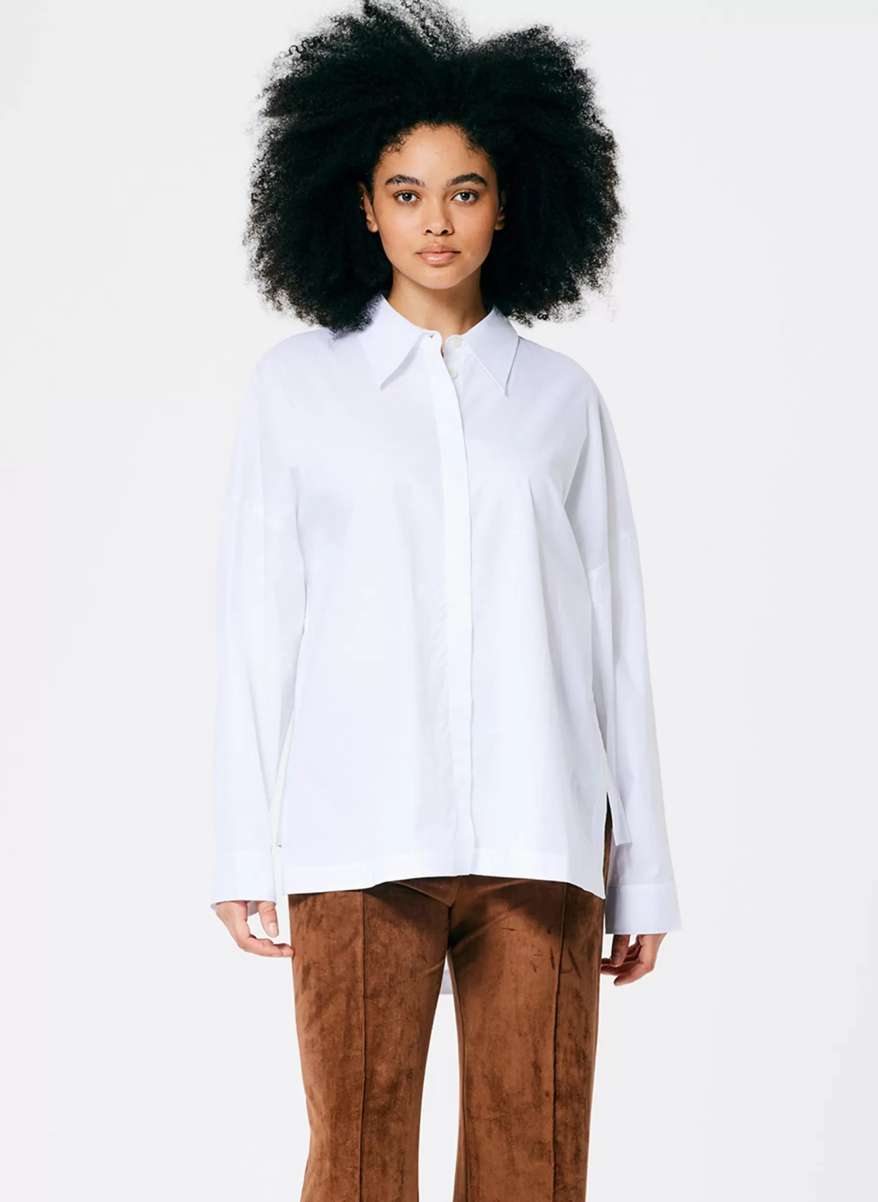 Tibi Classic Shirting Oversized Gabe Shirt White Store