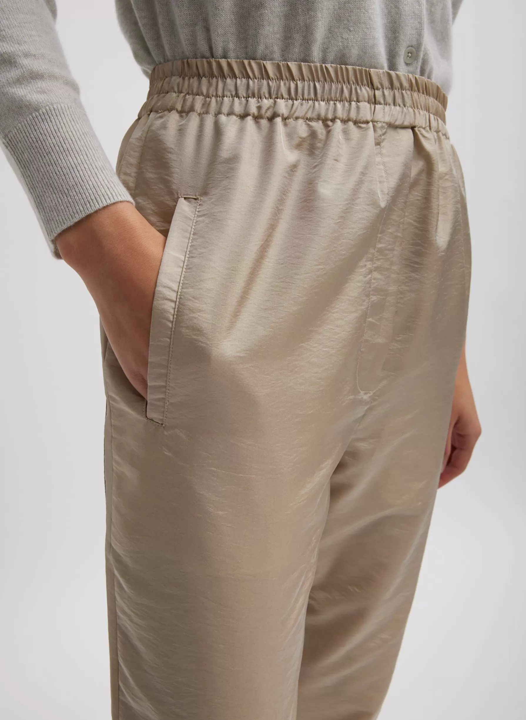 Tibi Crispy Nylon Kat Jogger Desert Sand Flash Sale