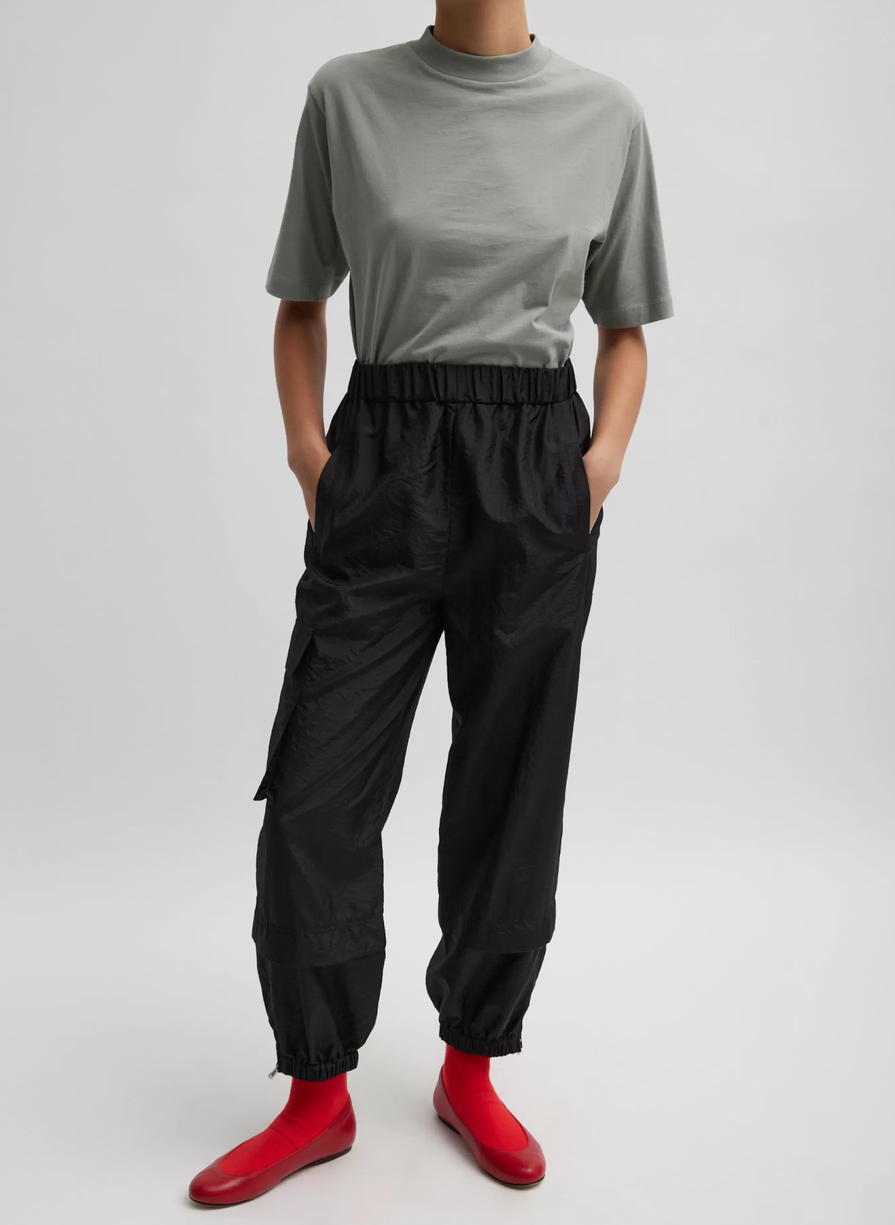 Tibi Crispy Nylon Wilt Pull On Jogger Black Online