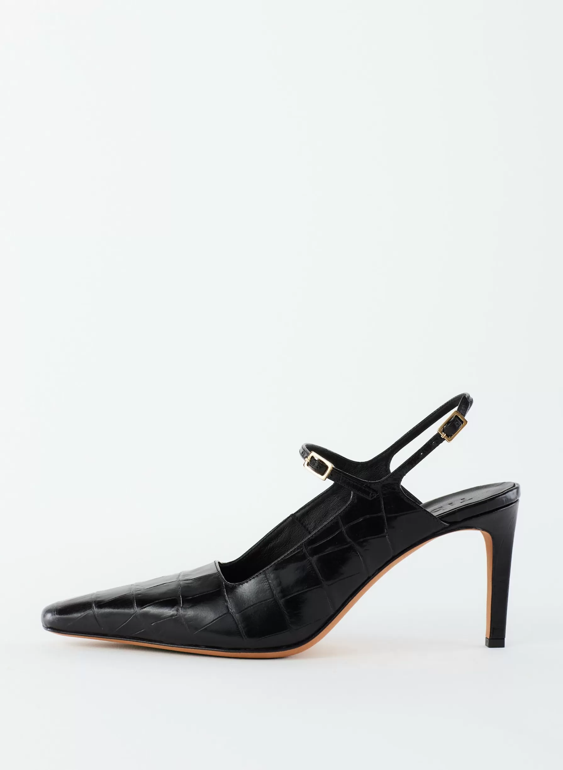 Tibi Croc Print Bob Slingback Black Clearance