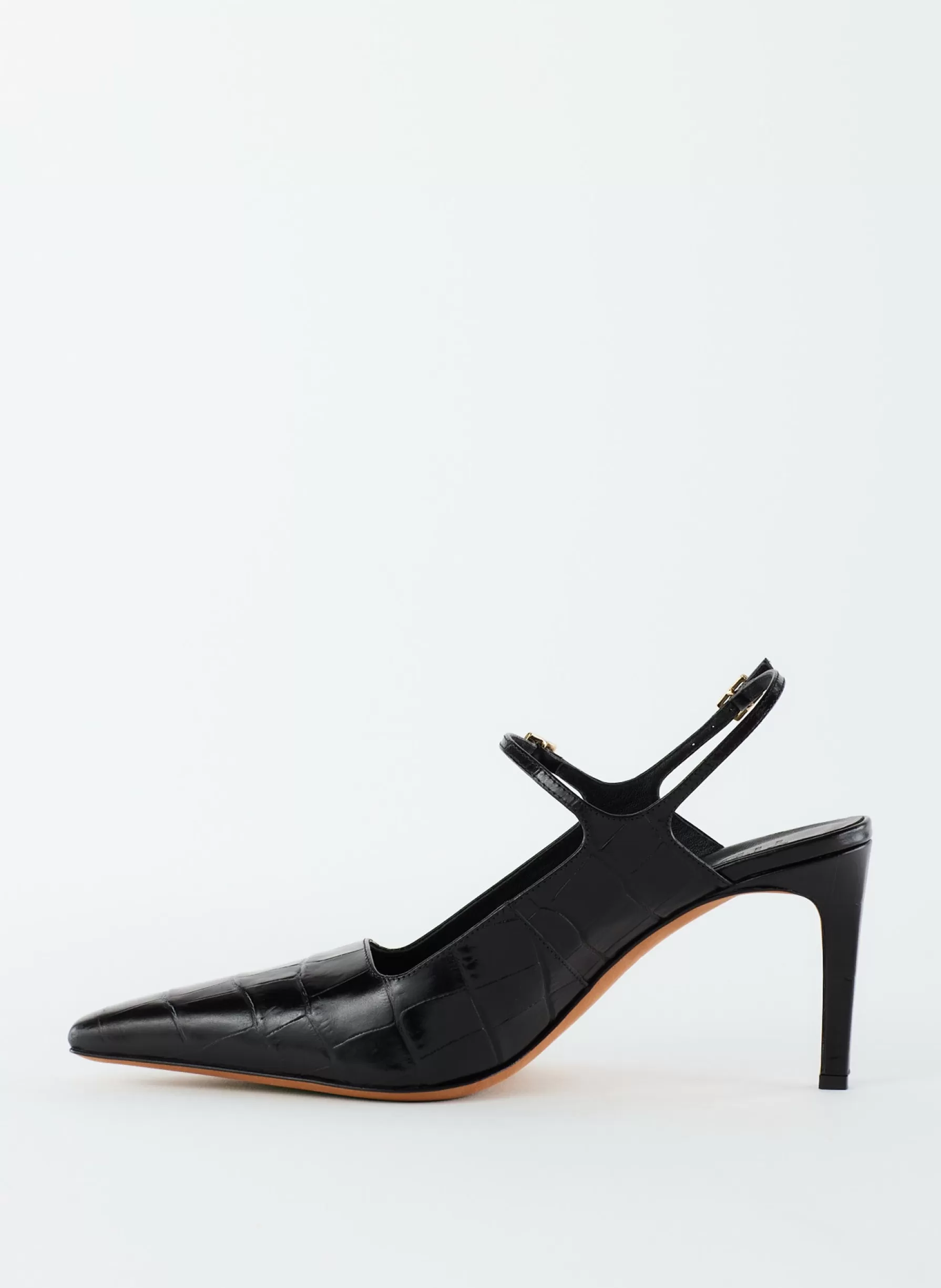 Tibi Croc Print Bob Slingback Black Clearance