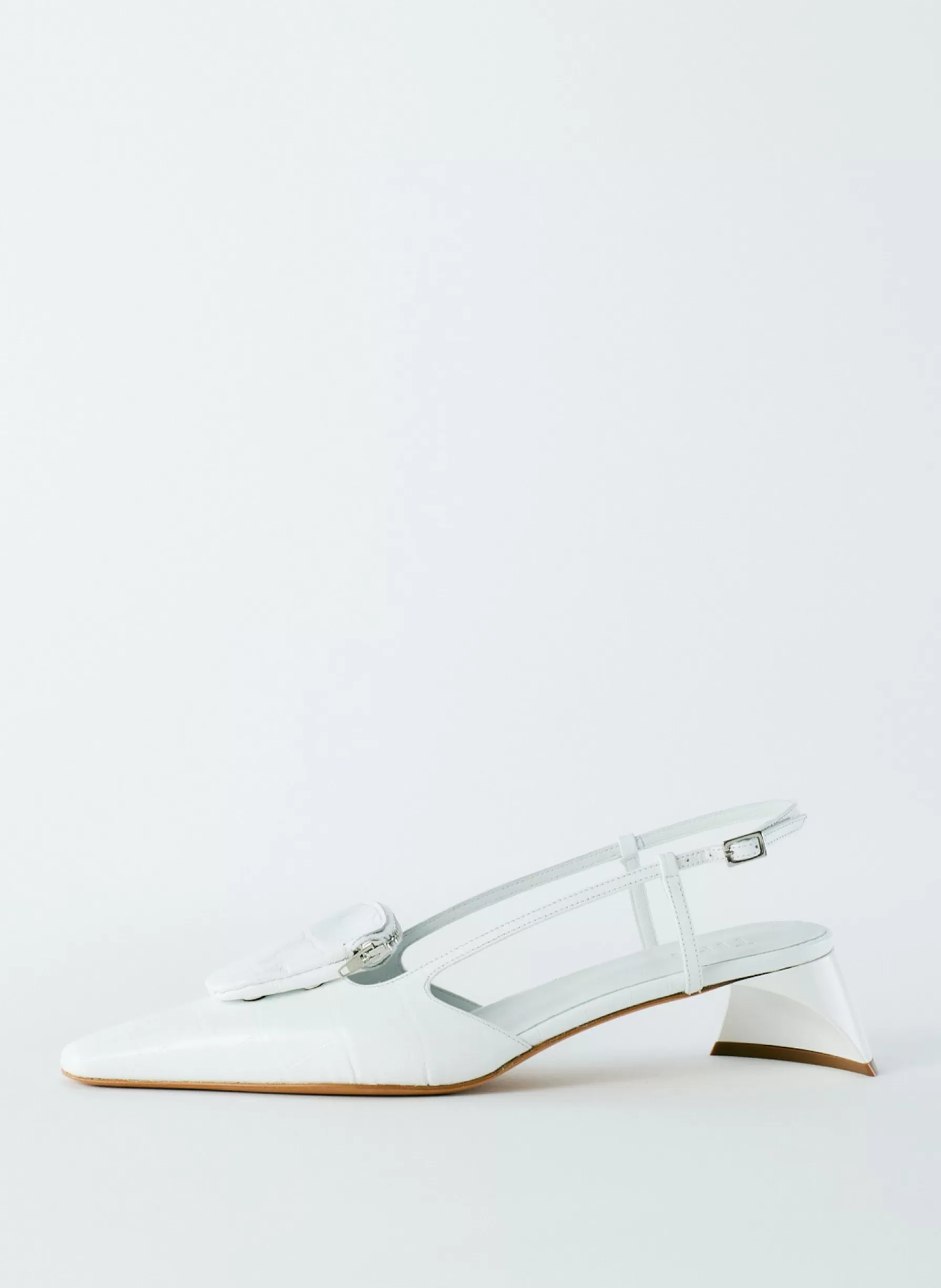 Tibi Croc Print Victor Slingback White Best