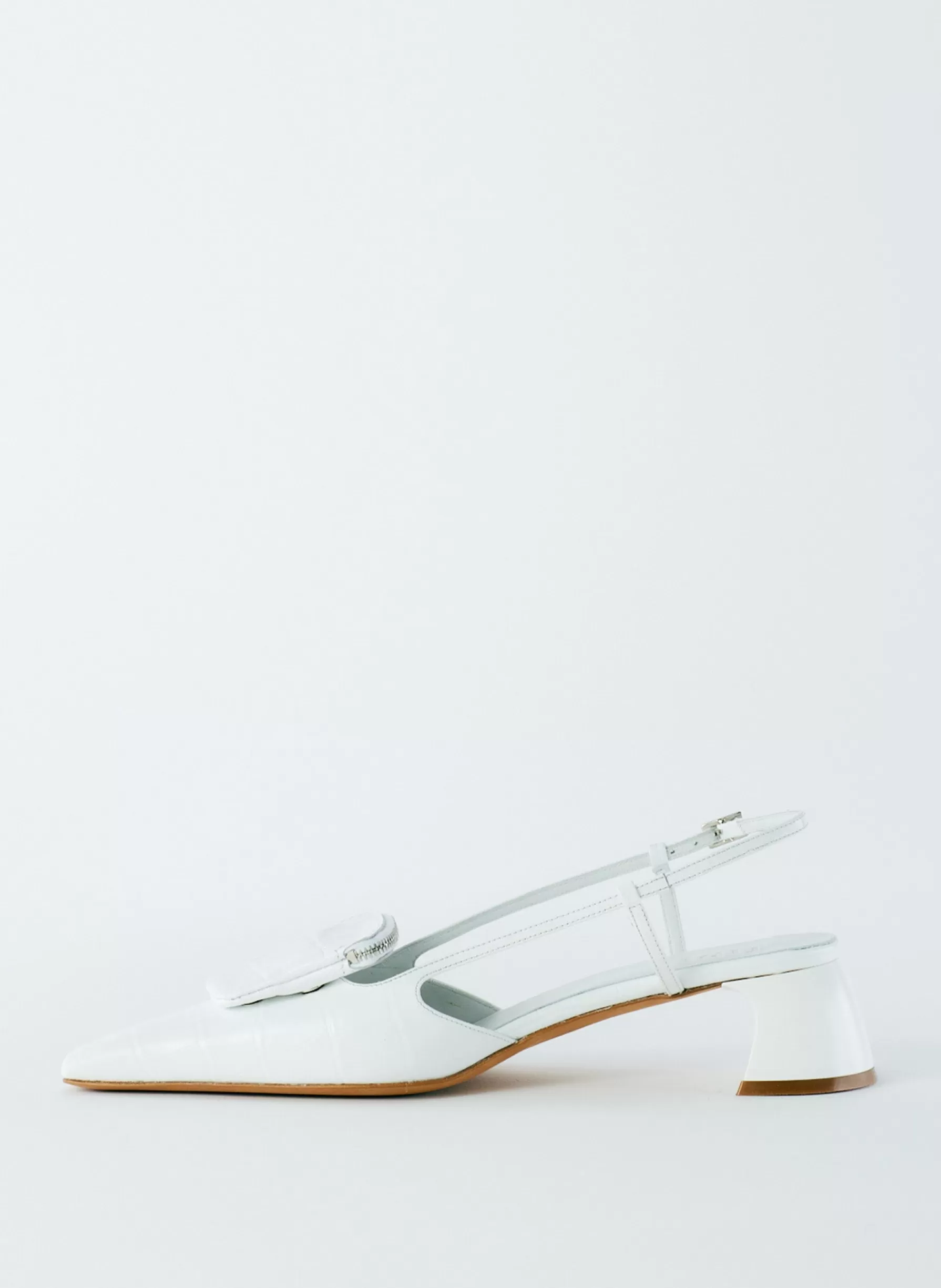 Tibi Croc Print Victor Slingback White Best