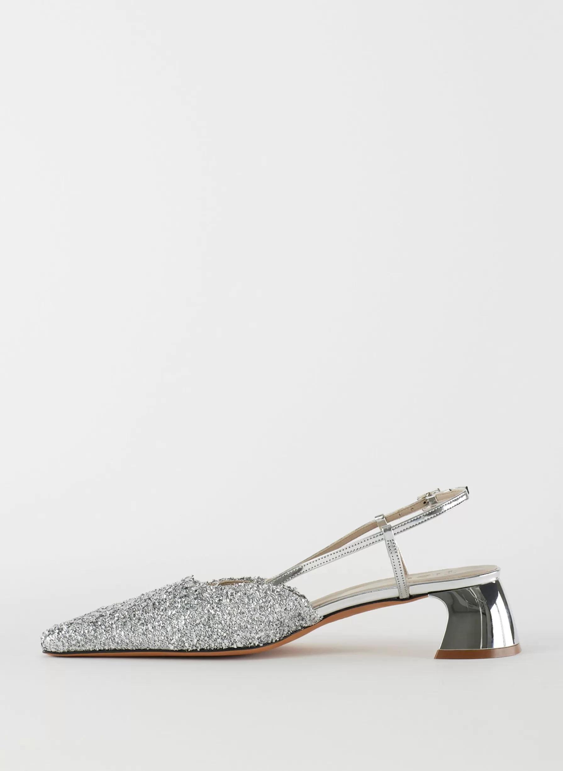 Tibi Curly Victor Slingback Silver Outlet