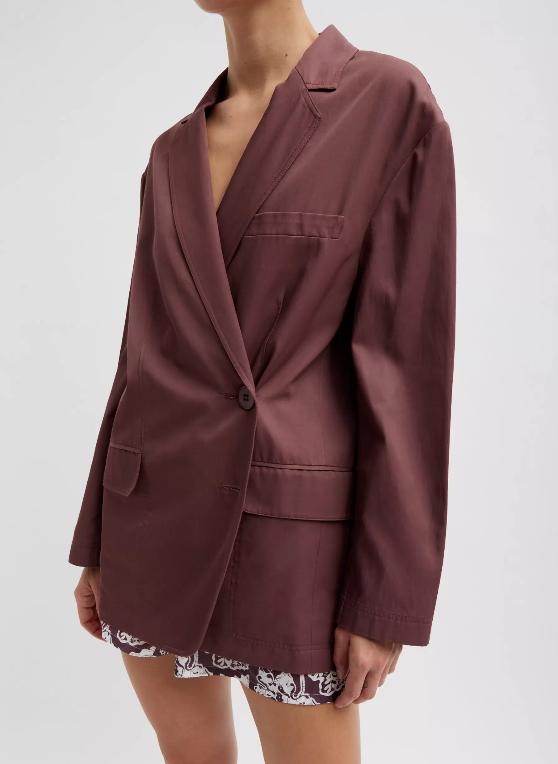 Tibi Drapey Suiting Liam Blazer Cinnamon Cheap