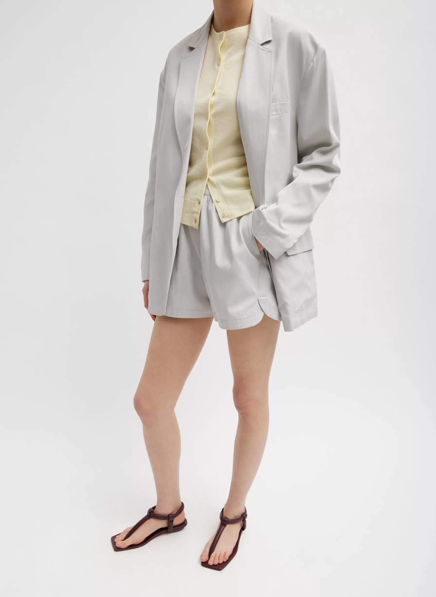 Tibi Drapey Suiting Pull On Short Stone Shop