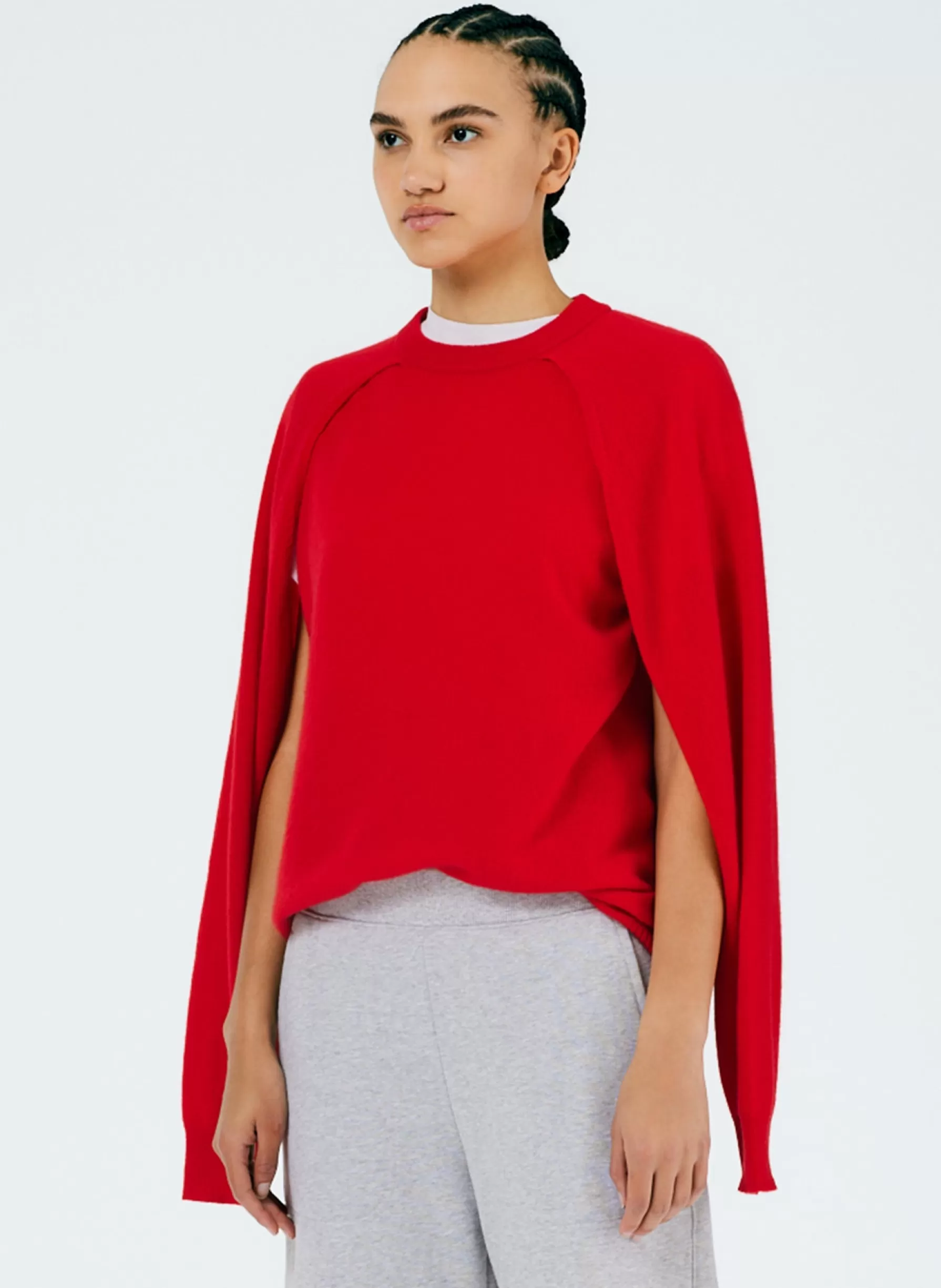 Tibi Feather Weight Cashmere Easy Cocoon Tunic Red Online