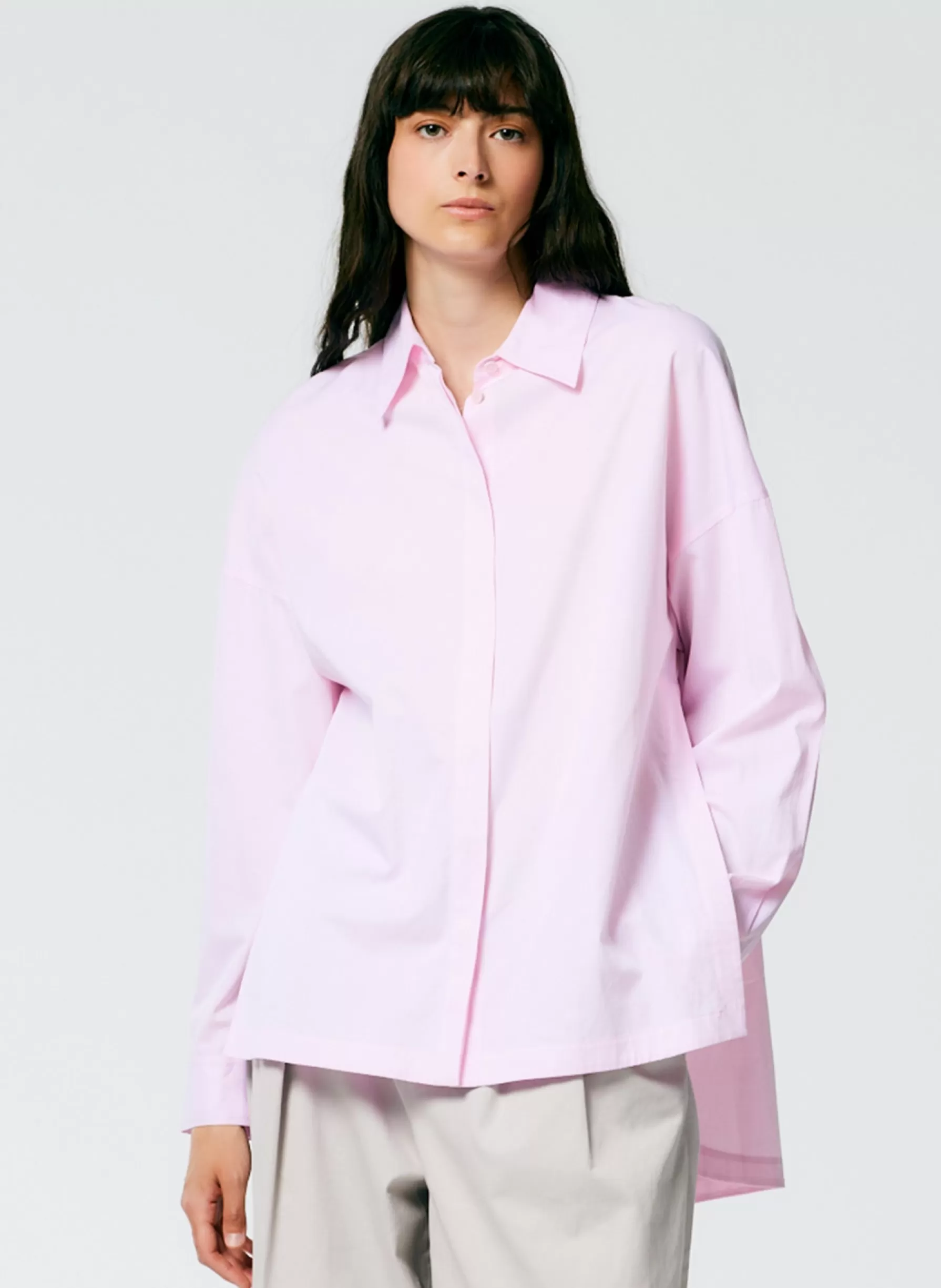 Tibi Gabe Oversized Shirt Pink Outlet