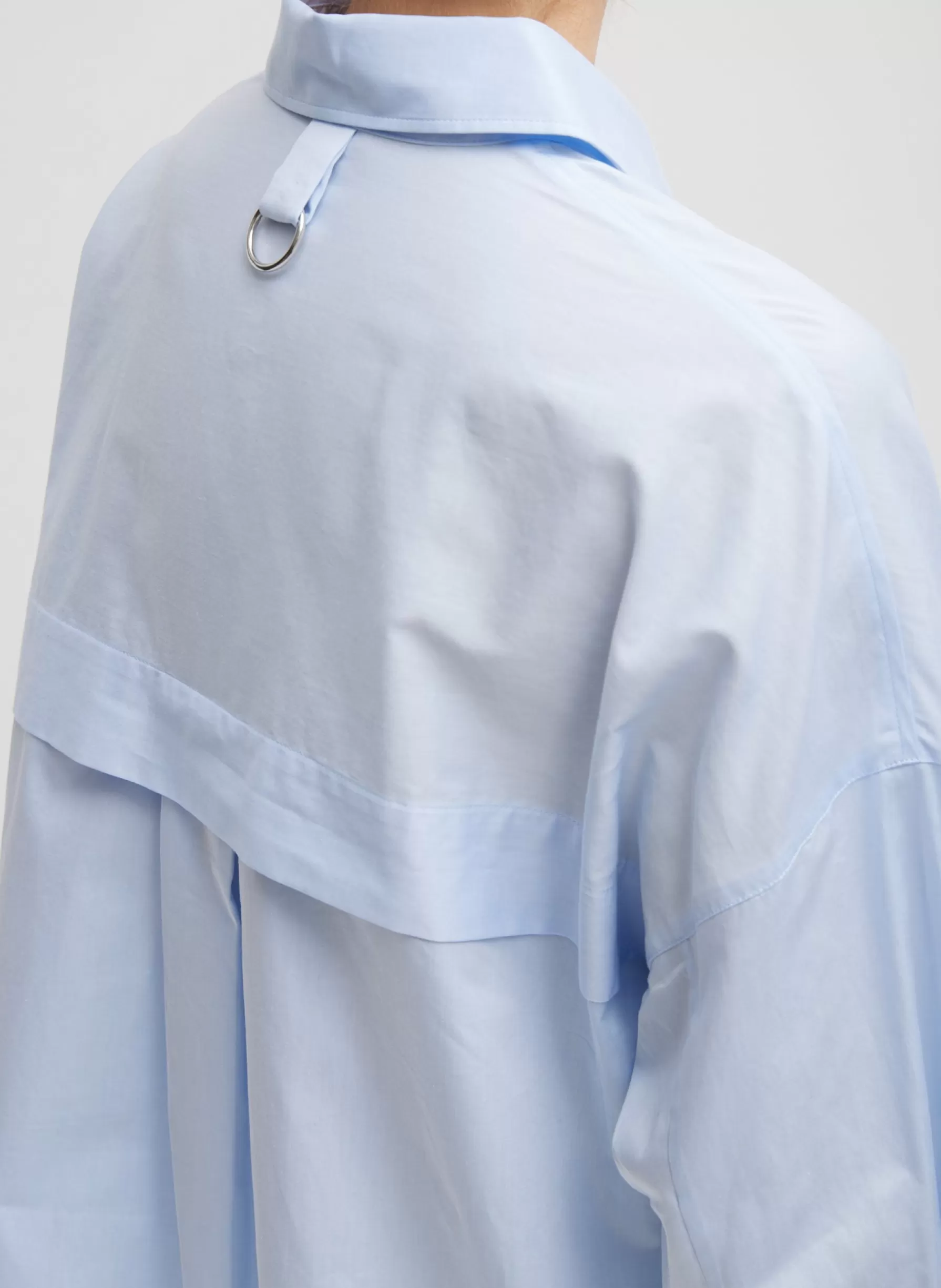 Tibi Gabe Oversized Shirt Blue New