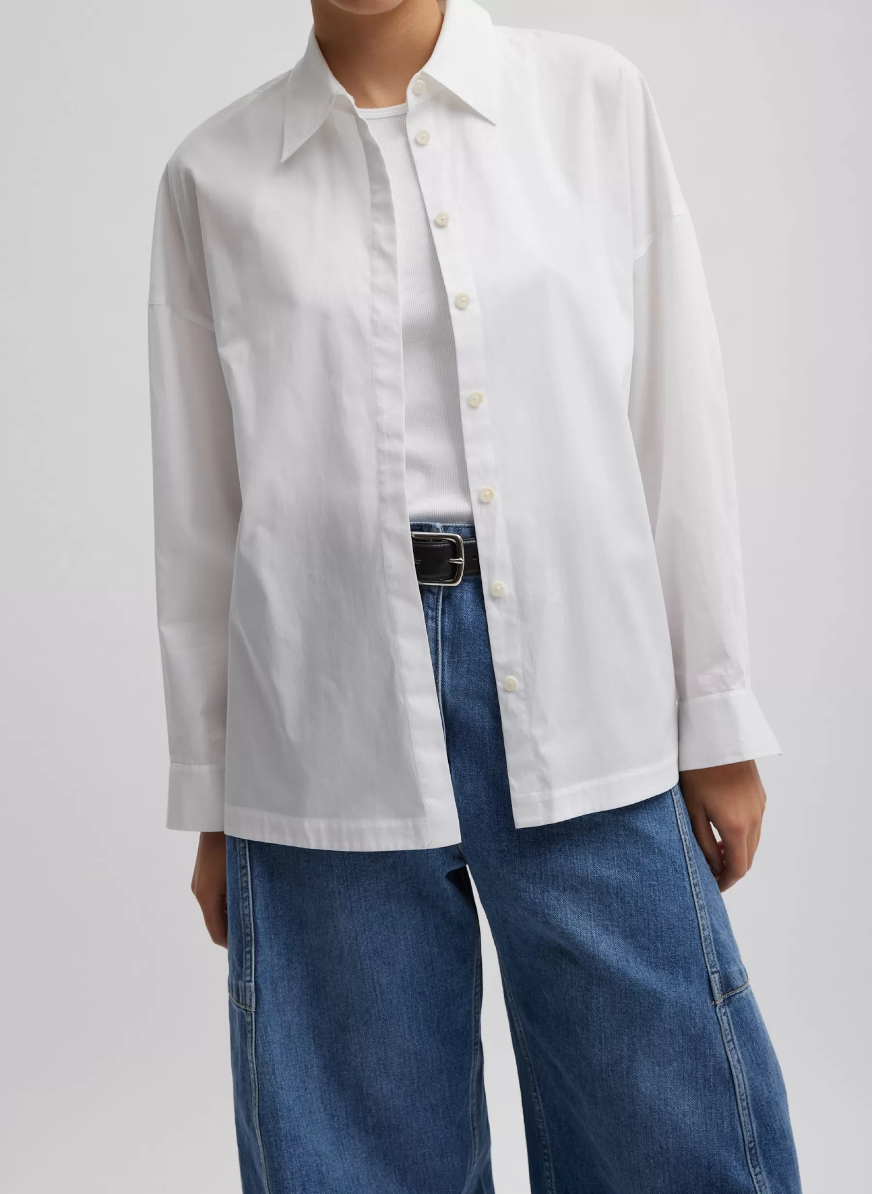 Tibi Gabe Oversized Shirt White Sale