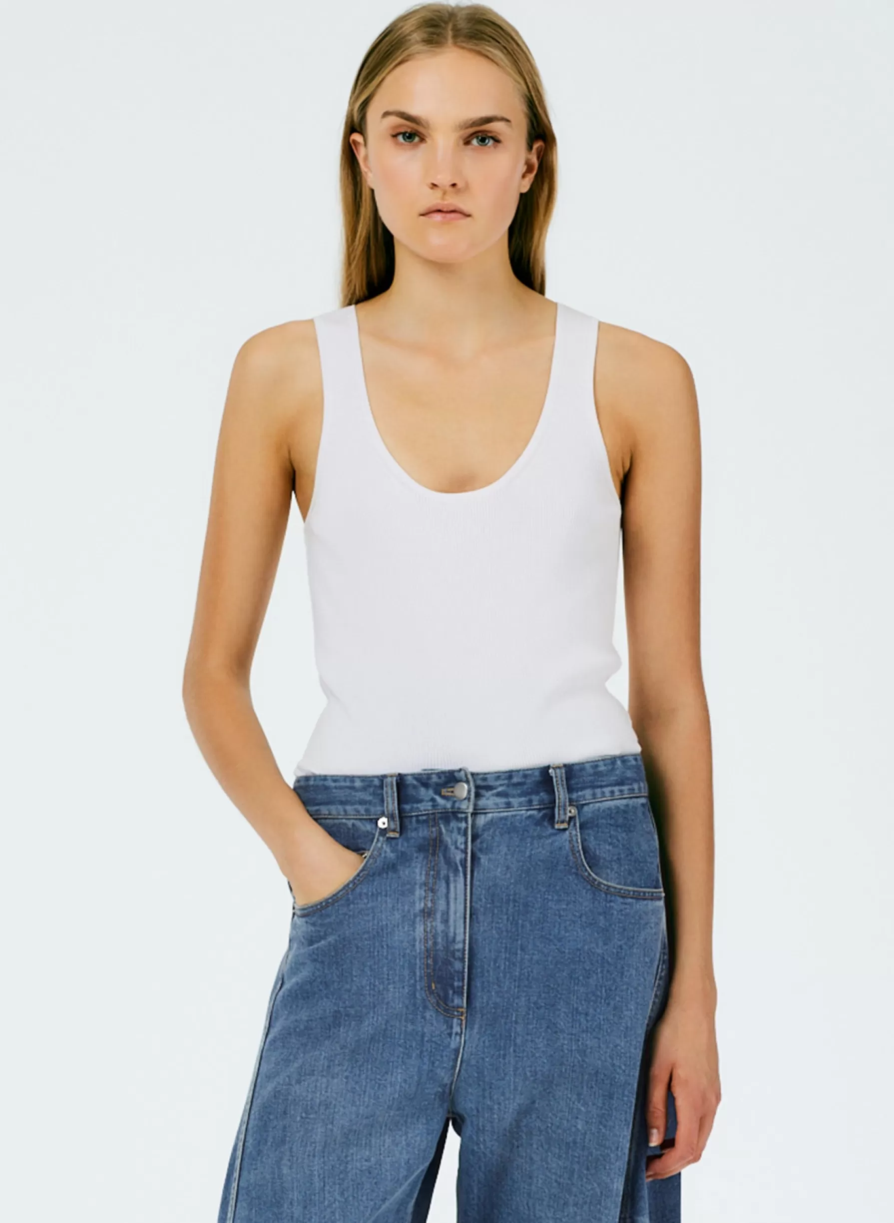 Tibi Giselle Tank Sweater White Shop