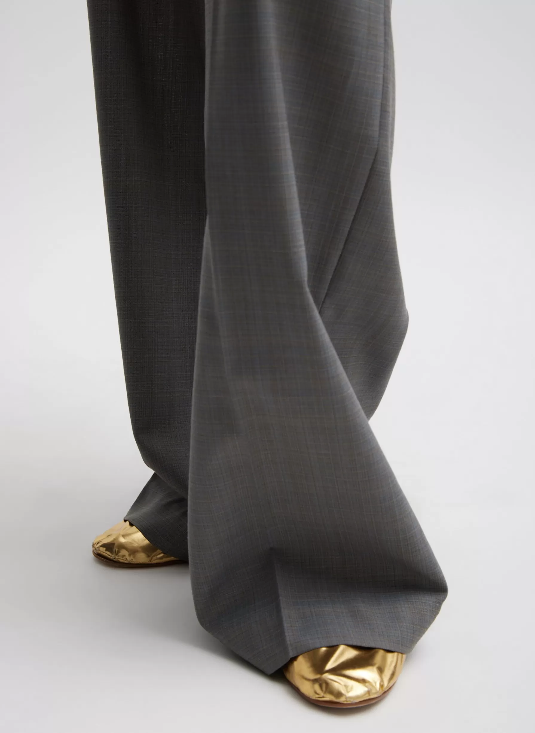 Tibi Grant Suiting Fold Over Trouser Grey Multi Best Sale