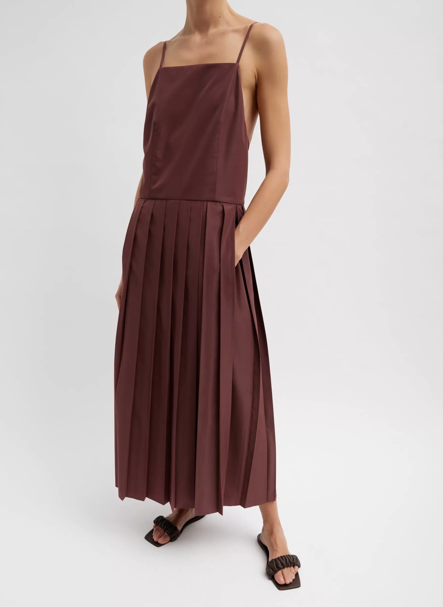 Tibi Italian Sporty Nylon Overall Dress Cinnamon Shop