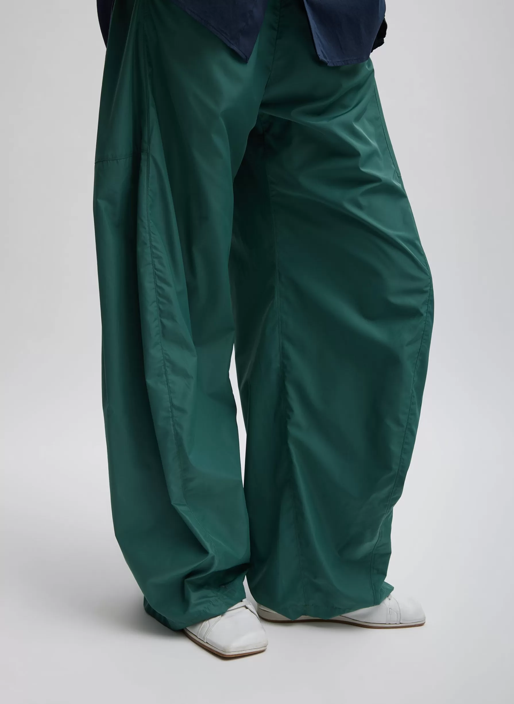 Tibi Italian Sporty Nylon Winslow Pant Dark Hunter Green Cheap