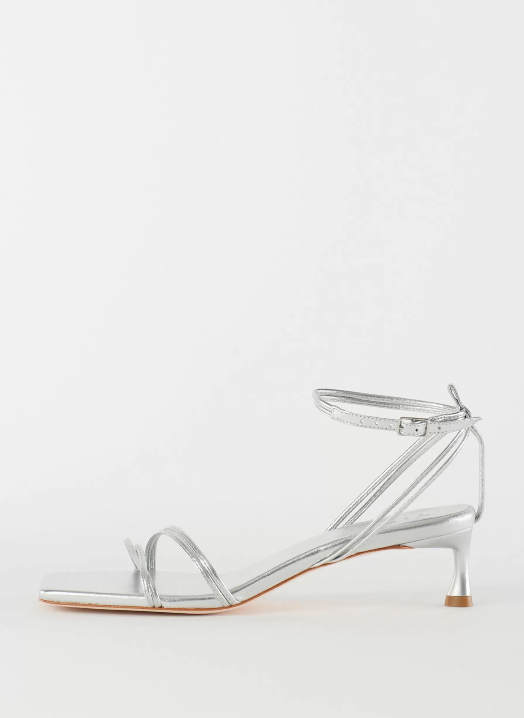 Tibi Metallic Nappa Harper Sandal Silver Flash Sale