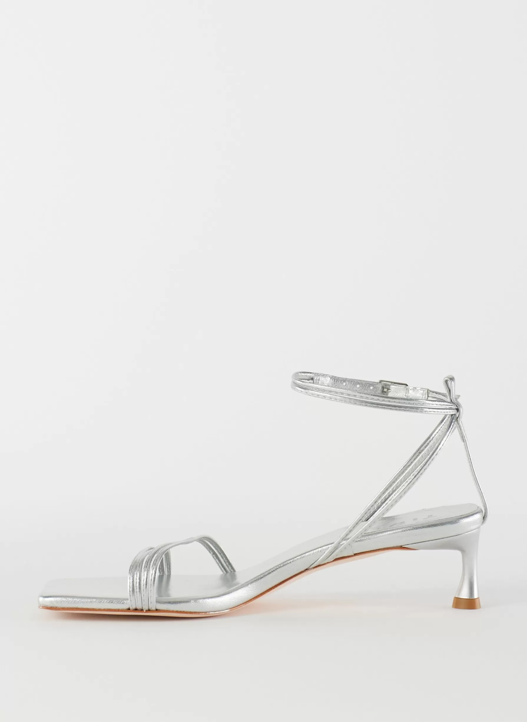 Tibi Metallic Nappa Harper Sandal Silver Flash Sale