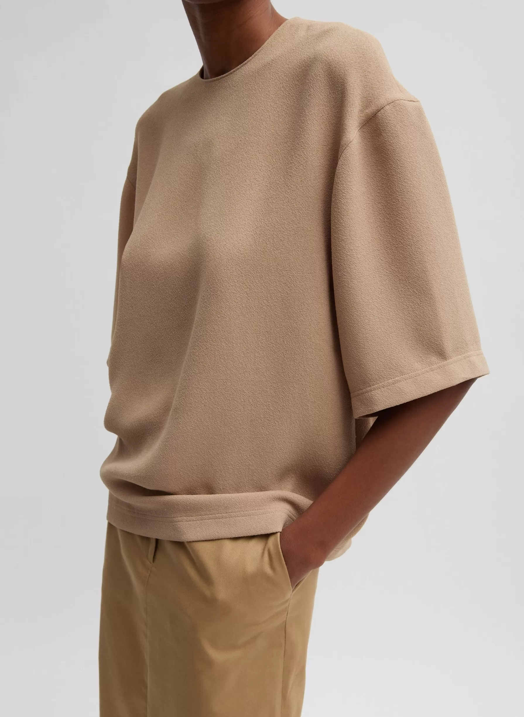 Tibi Pebble Sable Easy T-Shirt Granola Outlet