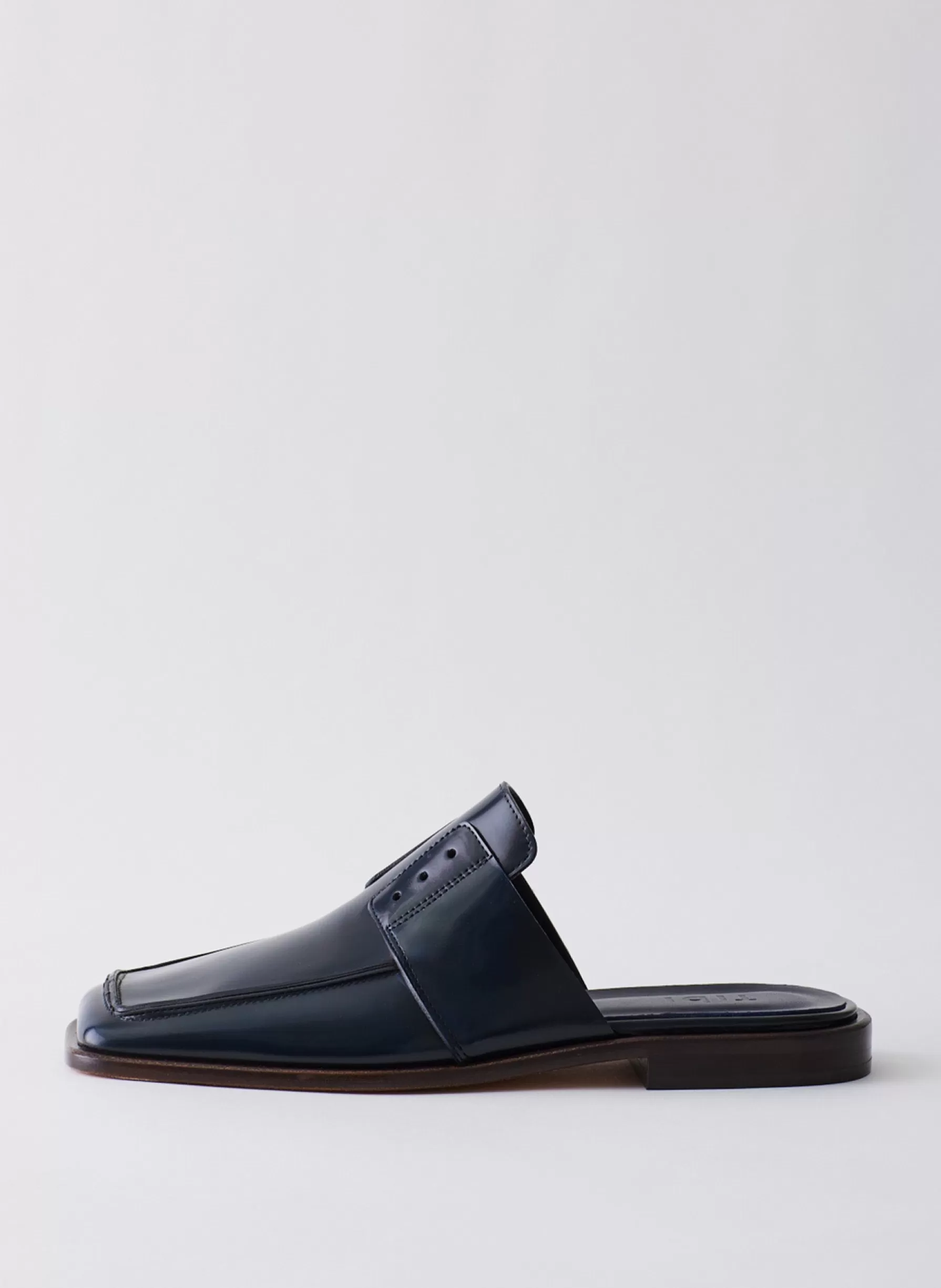 Tibi Pedro Slide Square Toe Loafer Navy Clearance