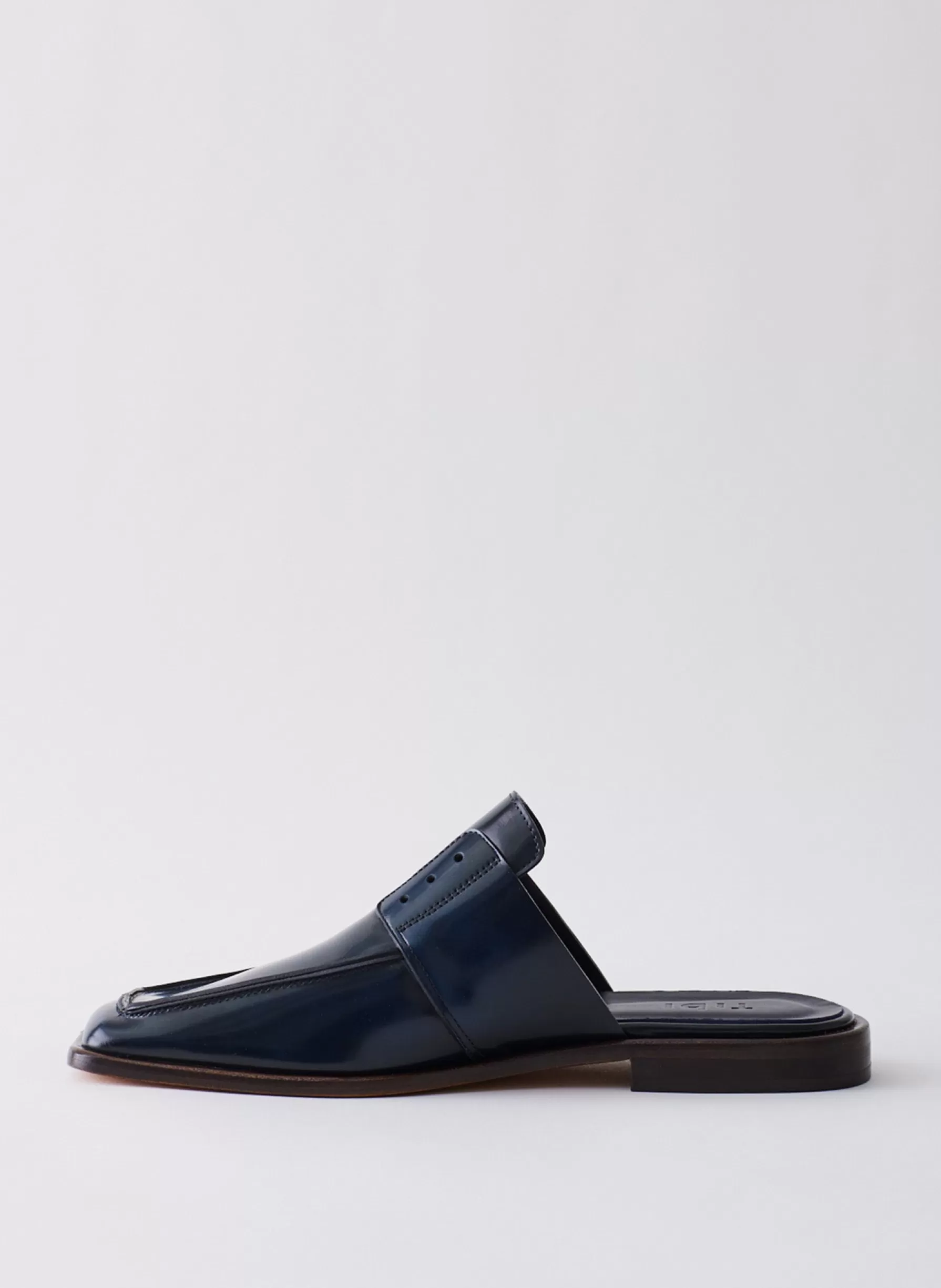 Tibi Pedro Slide Square Toe Loafer Navy Clearance