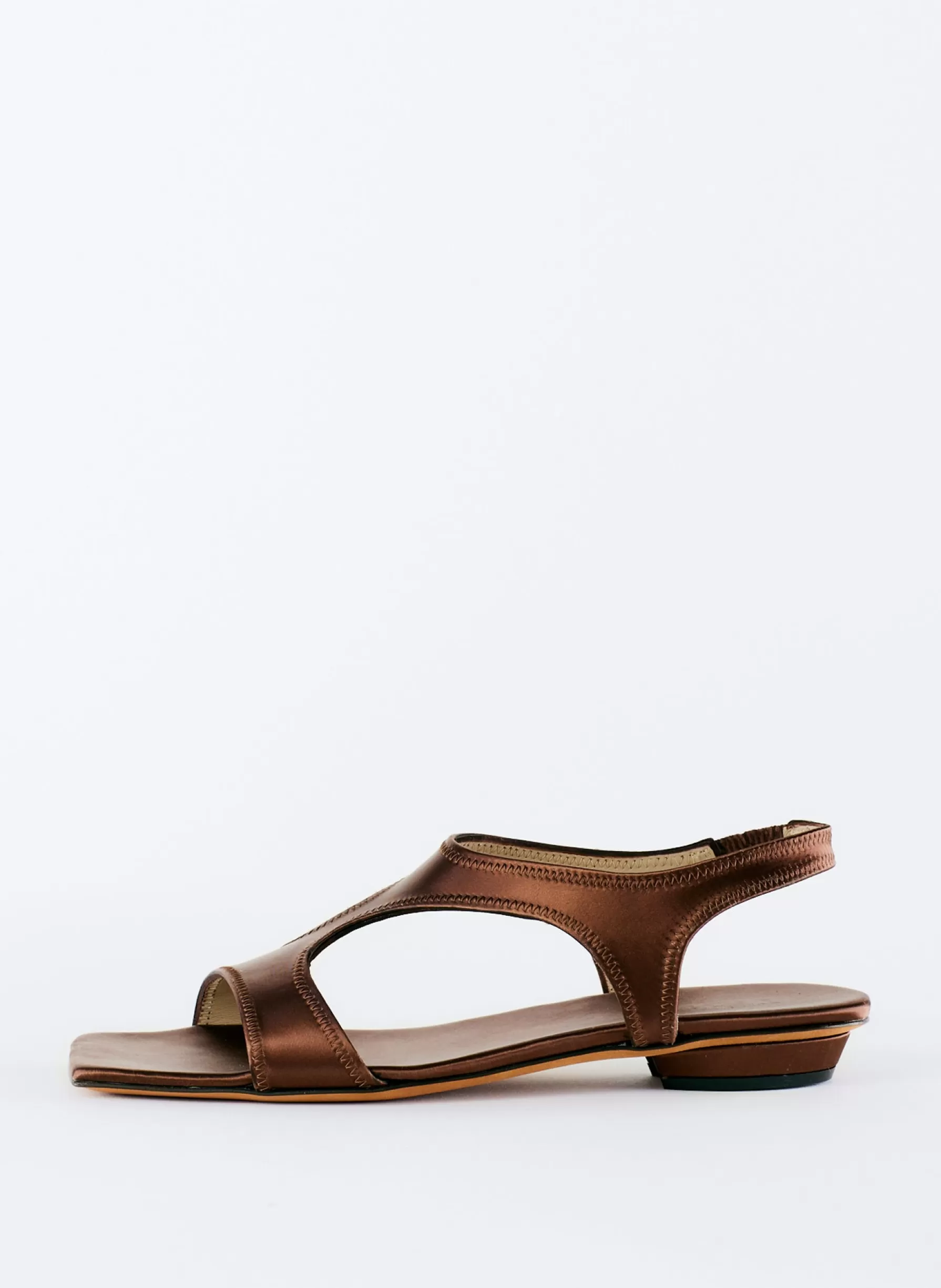 Tibi Rubin Satin Sandal Brown Hot