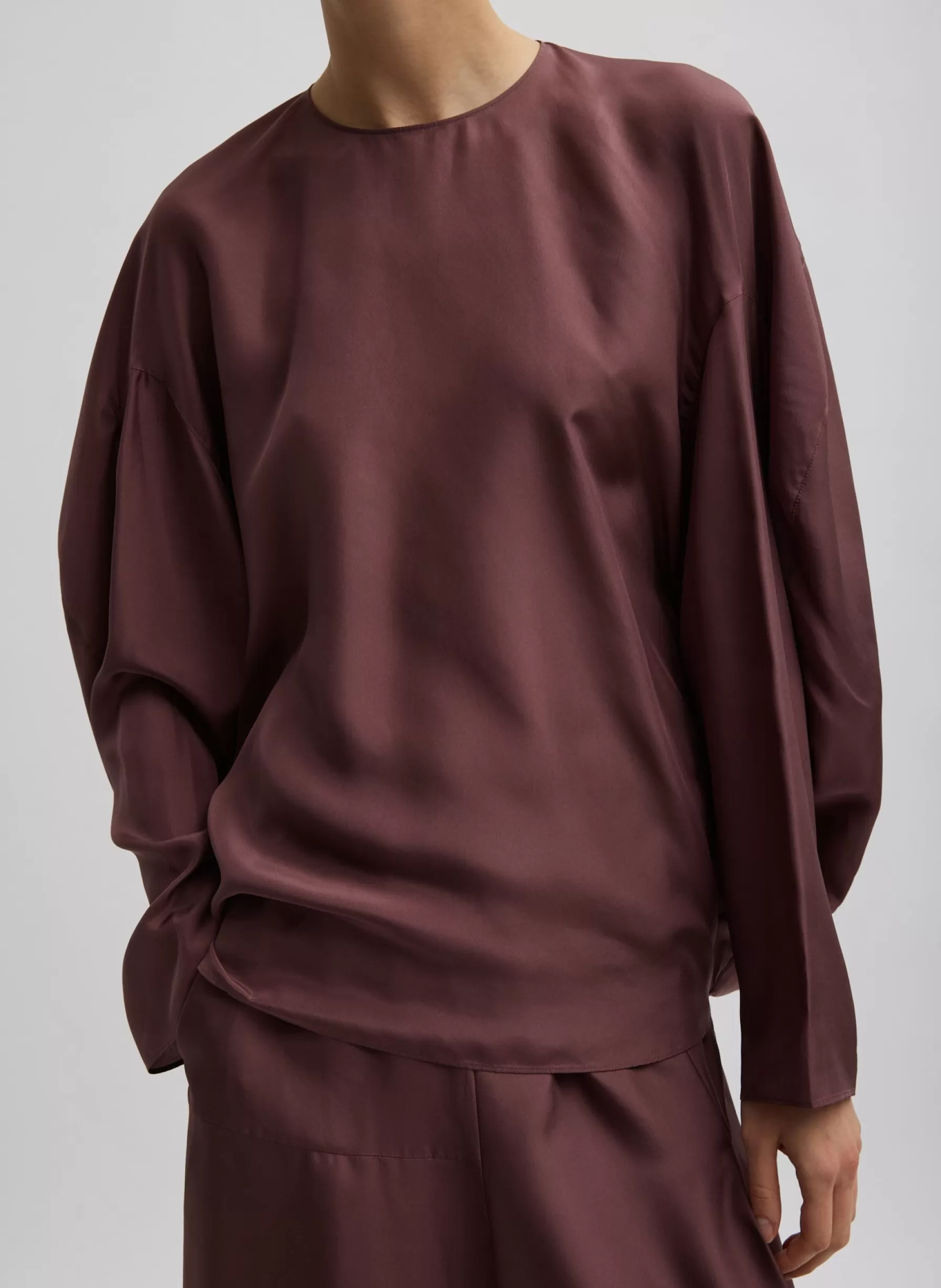 Tibi Silk Habutai Circular Top Cinnamon Sale