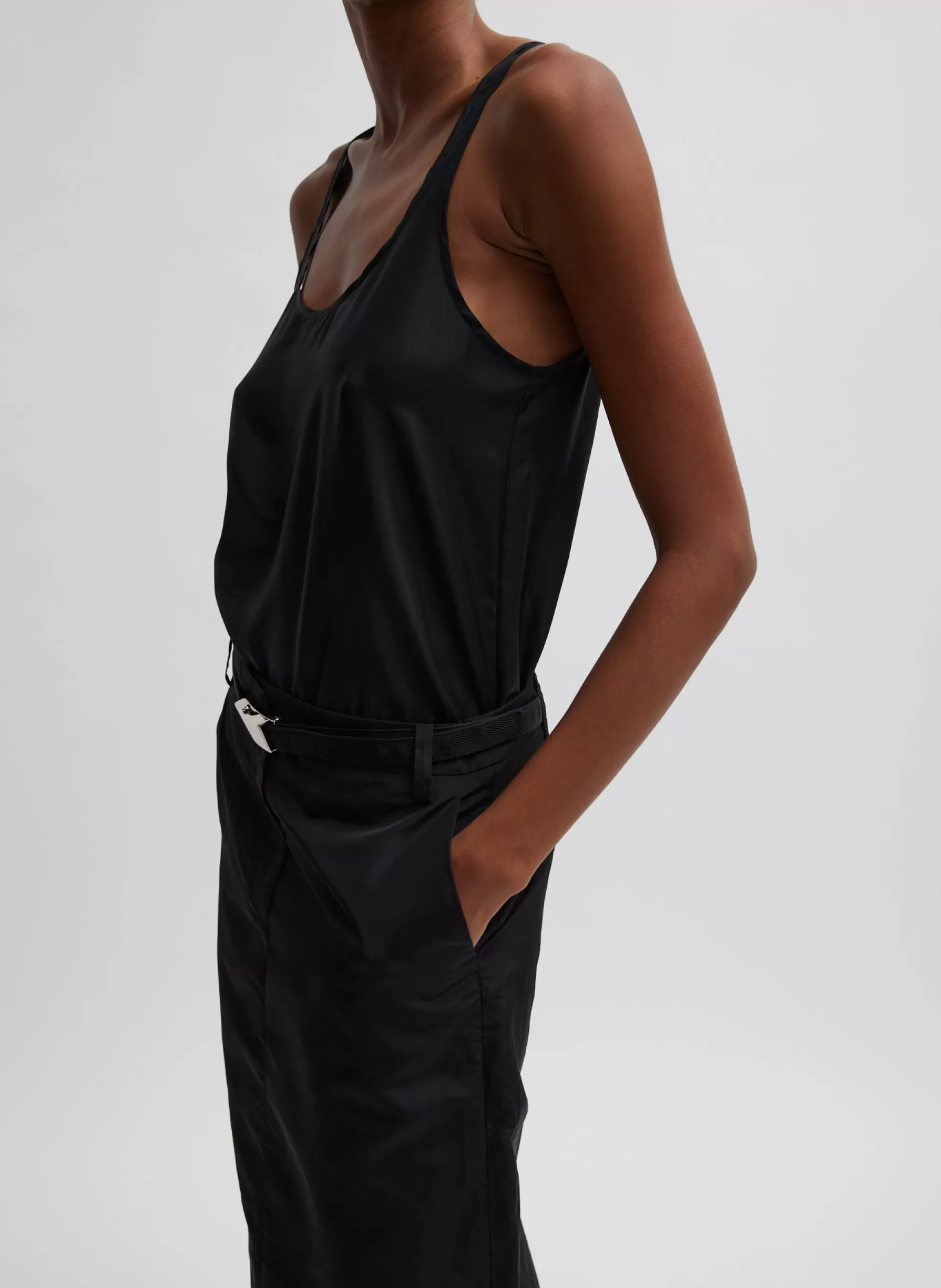 Tibi Silk Habutai Tank Top Black Store