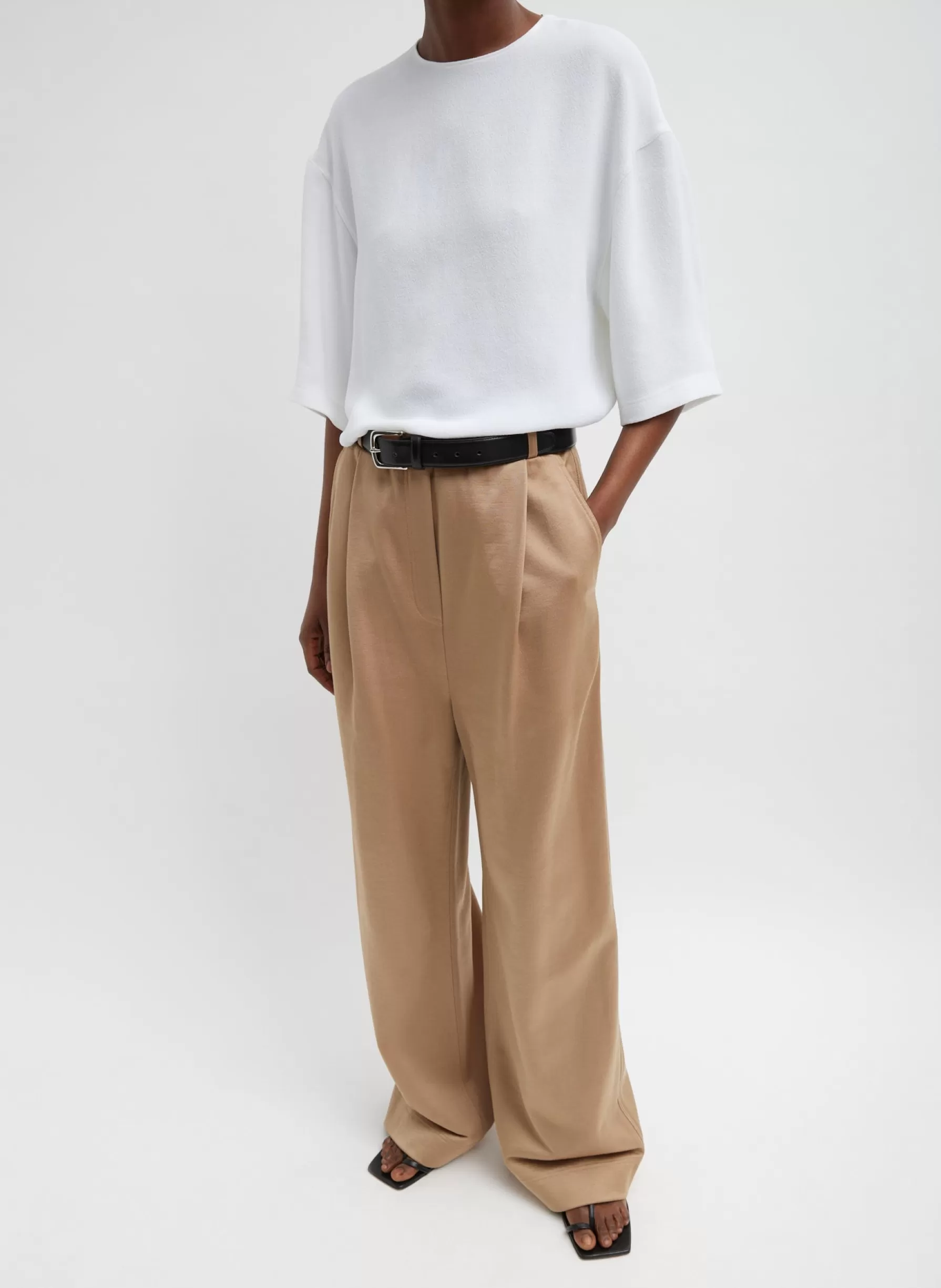 Tibi Silk Terry Pleated Pull On Pant Granola Best Sale