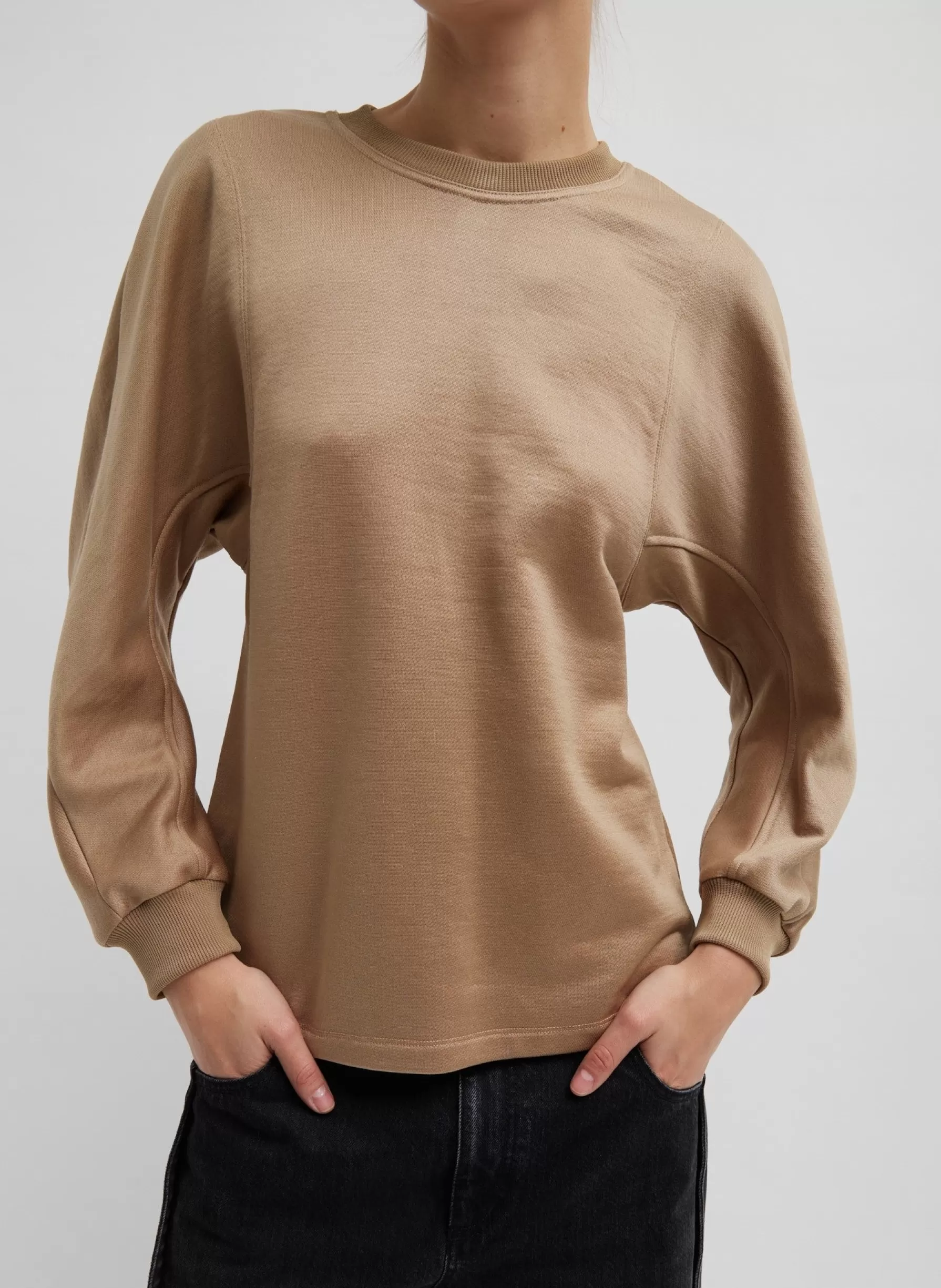 Tibi Silk Terry Sculpted Sleeve Slim Sweatshirt Granola Store