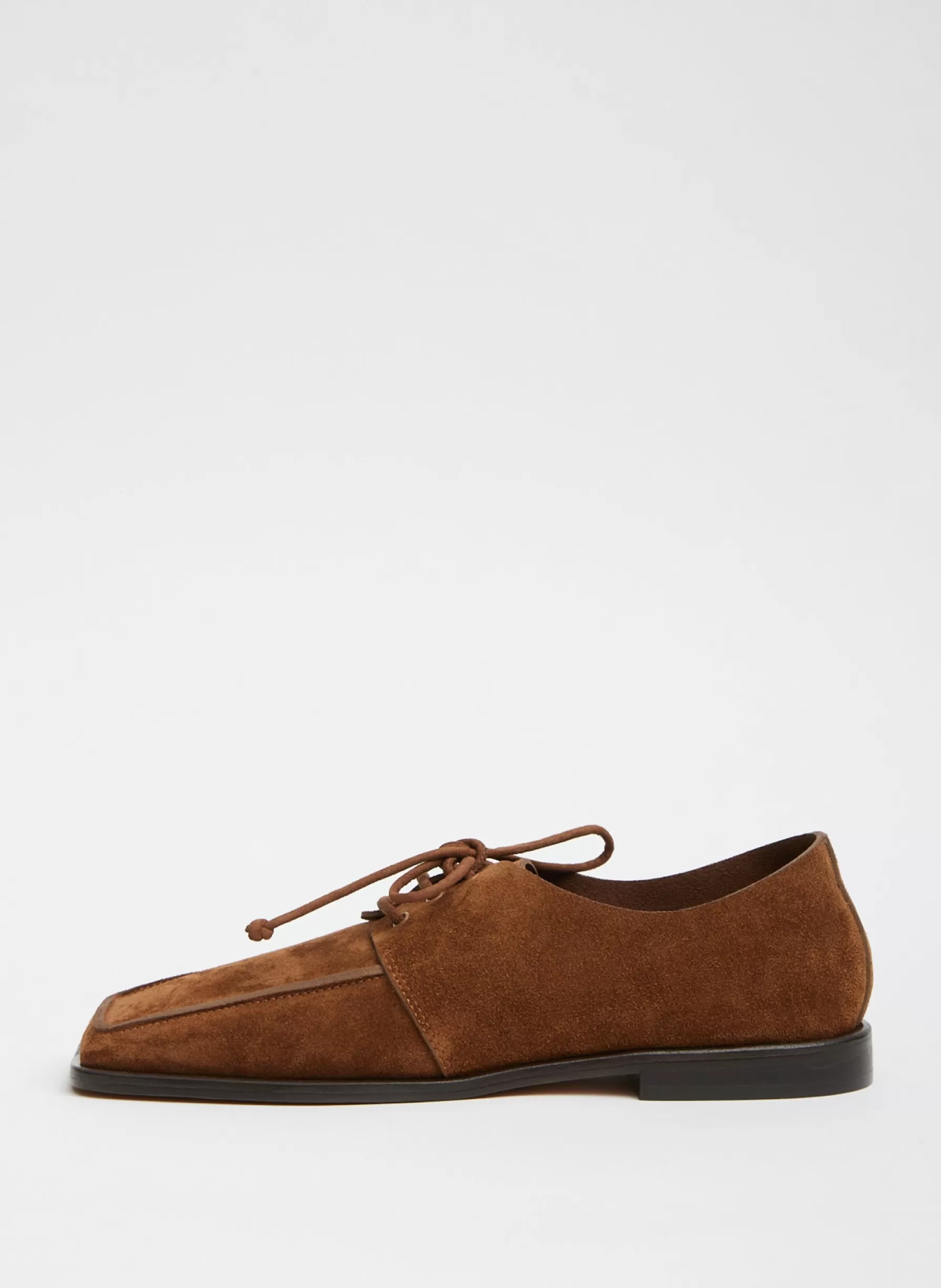 Tibi Suede Brody Square Toe Loafer Hazelnut Brown Best