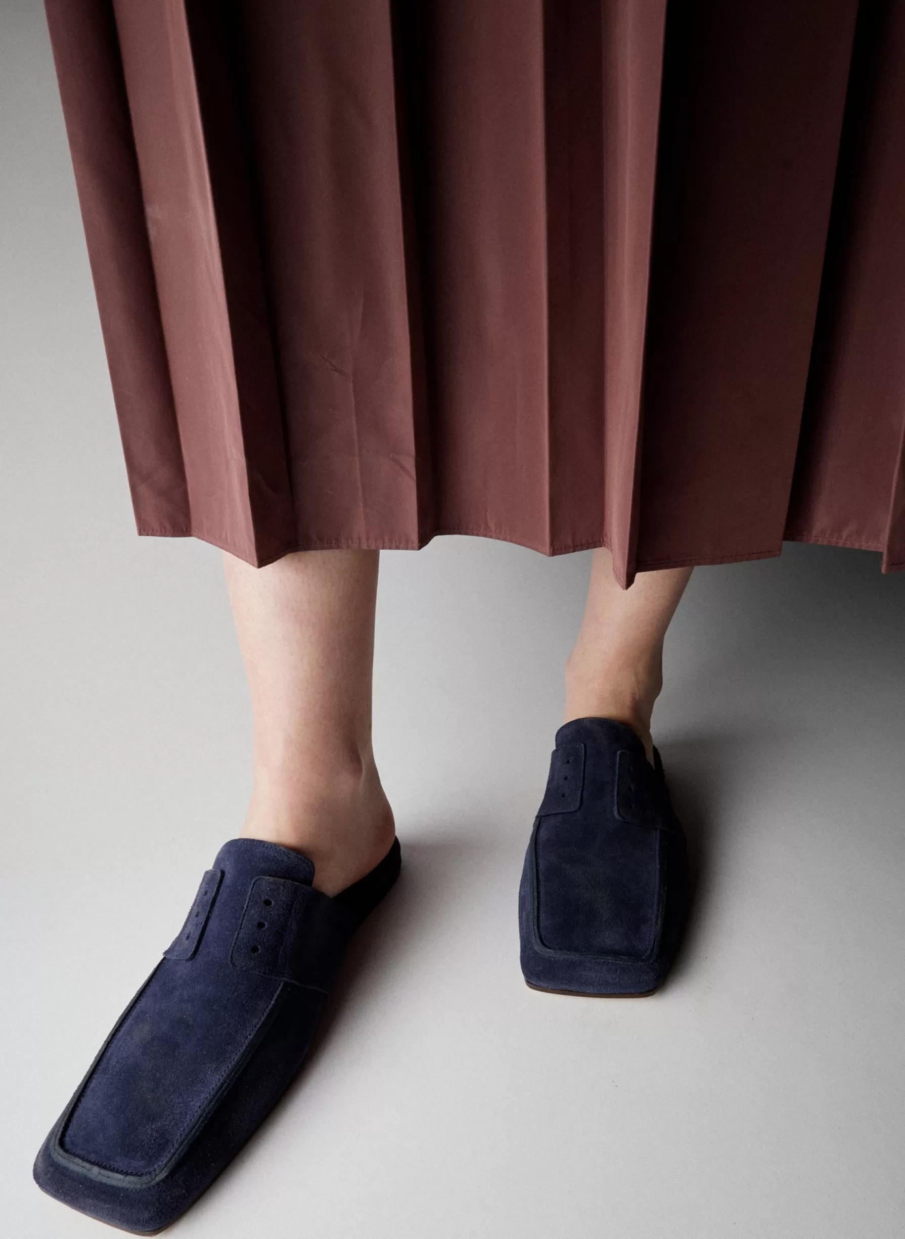 Tibi Suede Granger Slide Navy Cheap