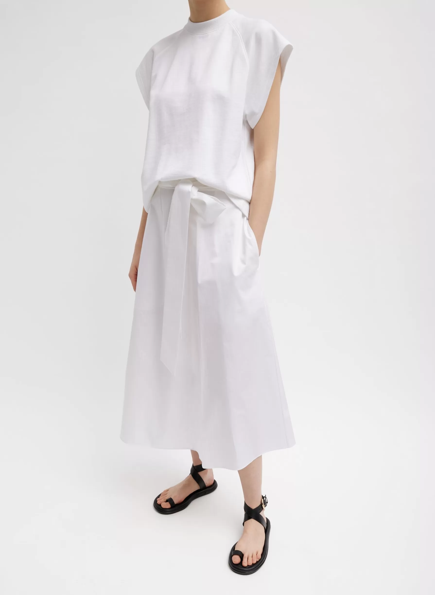 Tibi Summer Sweatshirting Sleeveless Easy Top White Shop