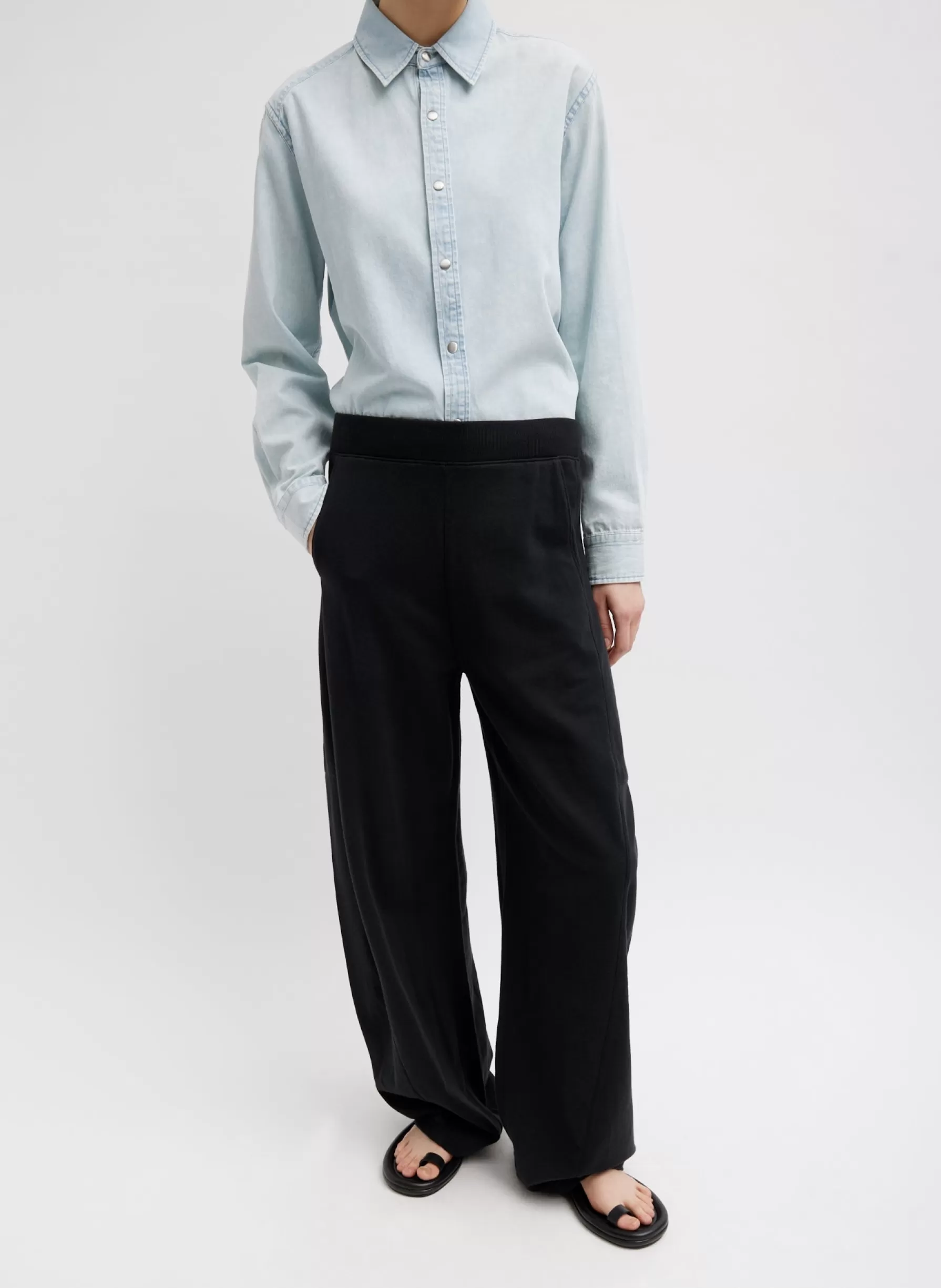 Tibi Summer Sweatshirting Winslow Pant Black Discount