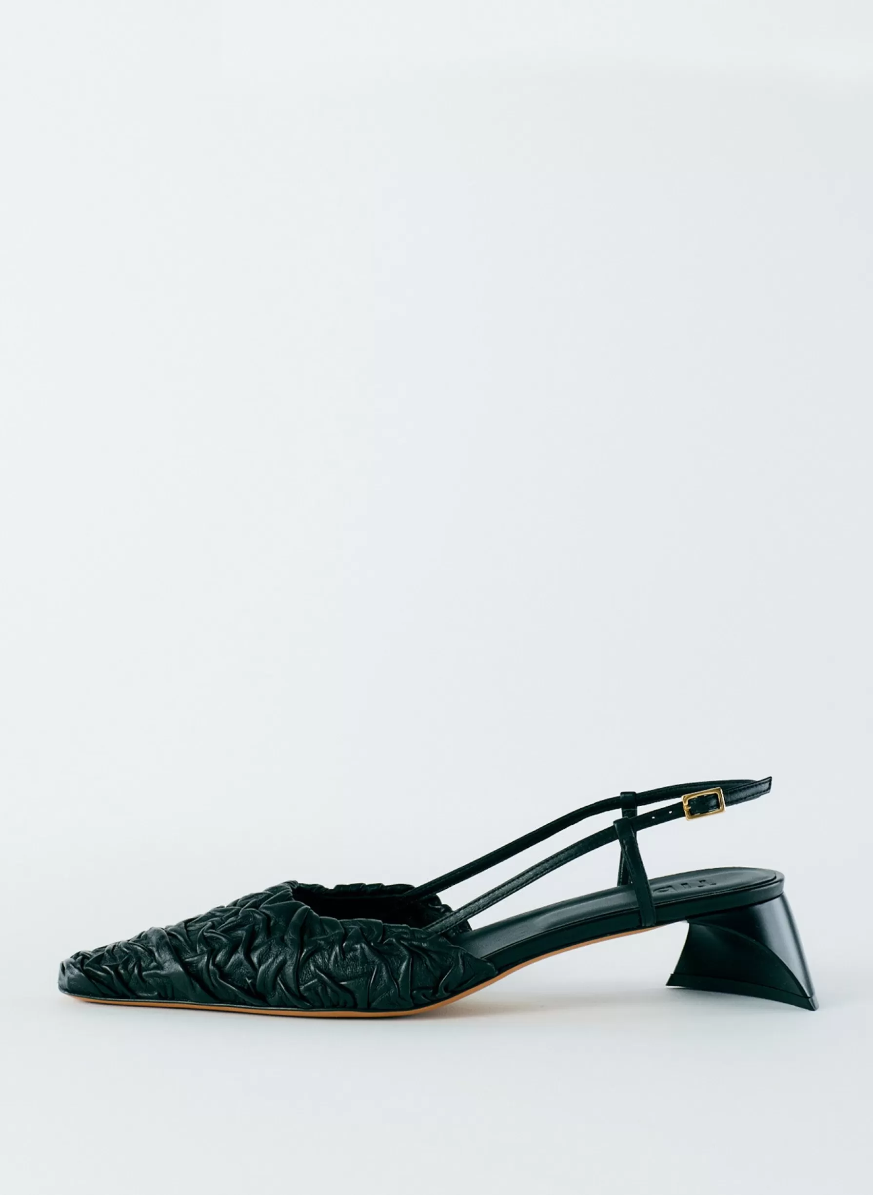 Tibi Textured Victor Slingback Black New