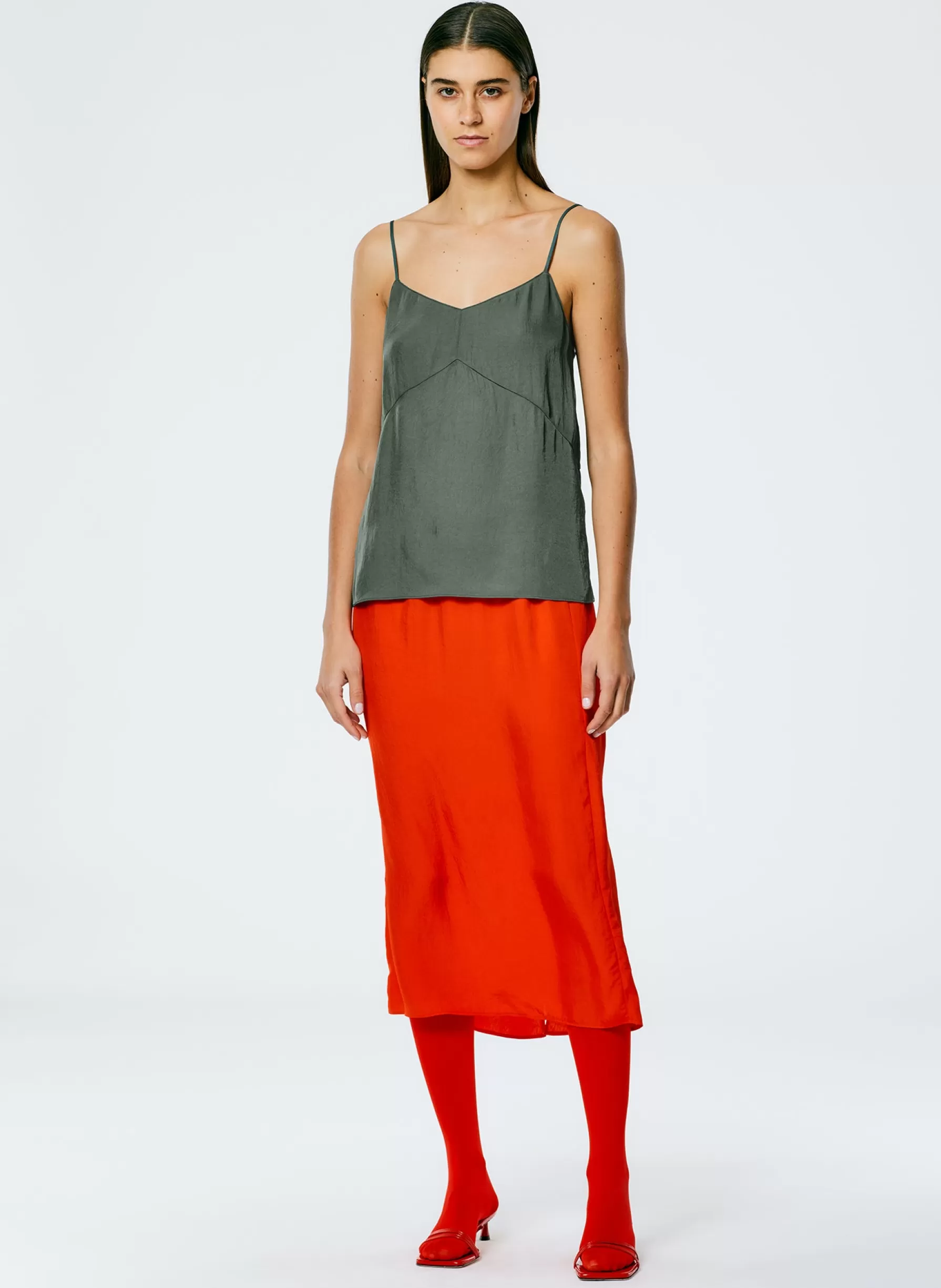 Tibi The Slip Skirt Red Shop