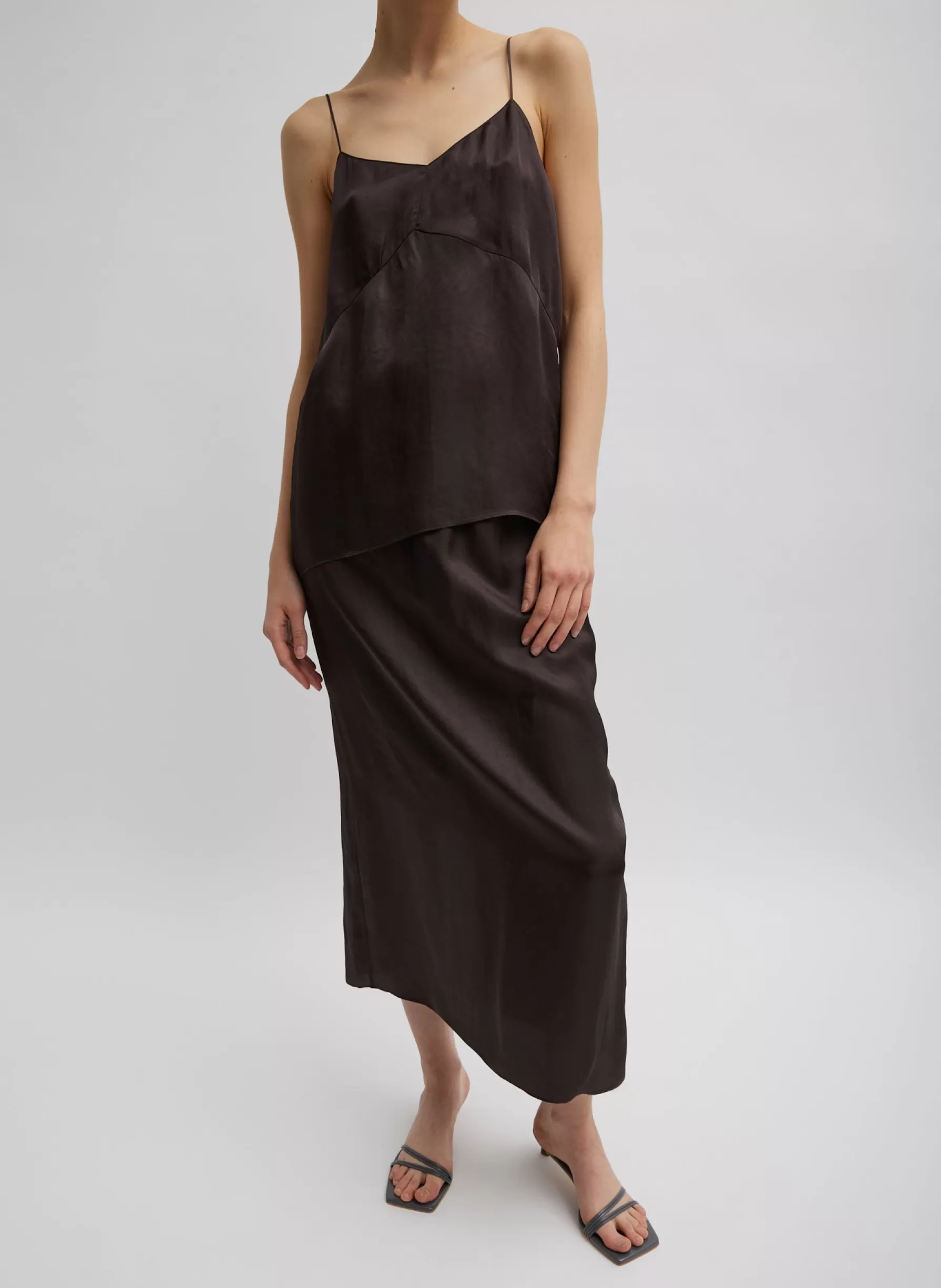 Tibi The Slip Skirt Brown Fashion