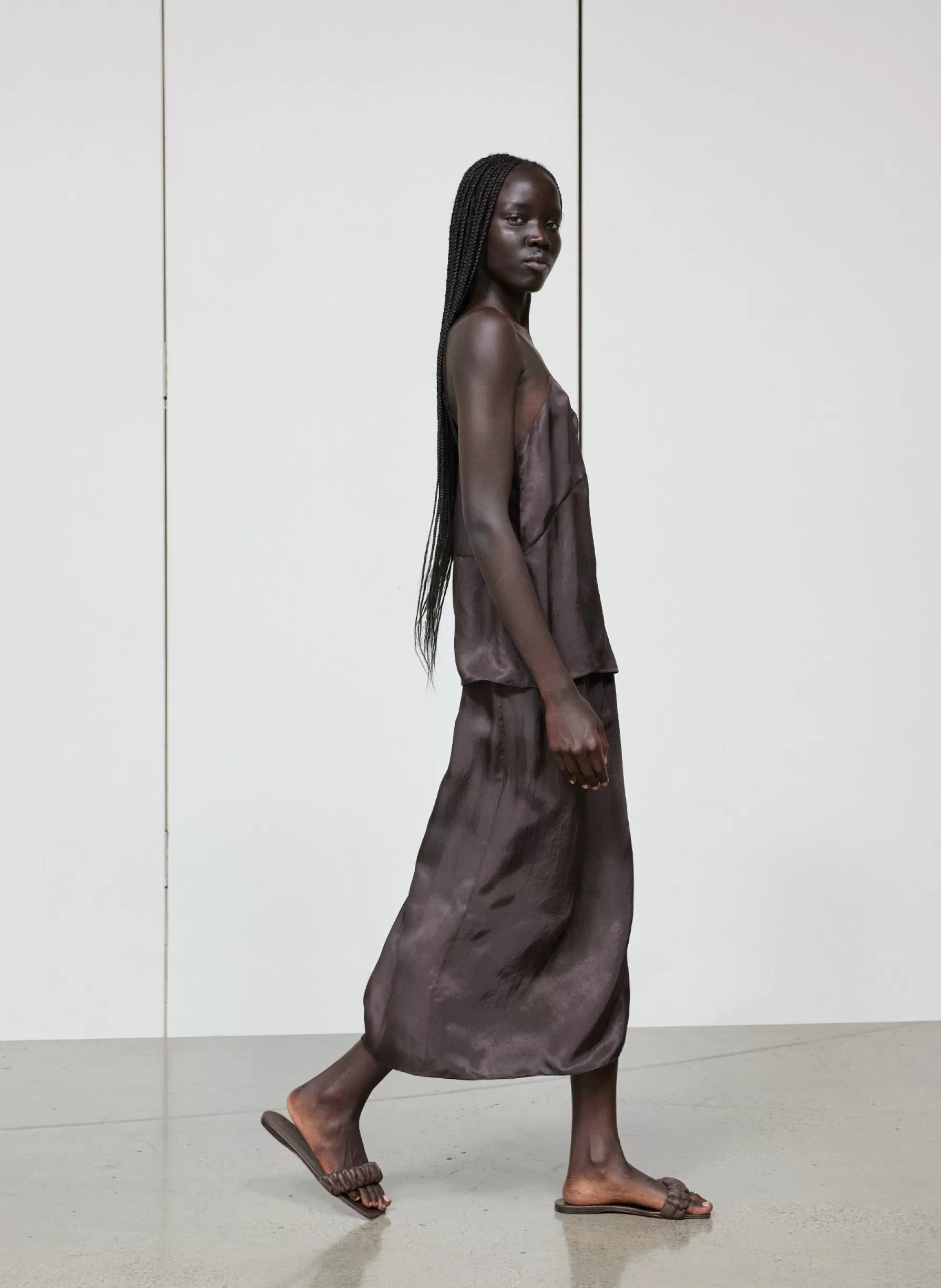 Tibi The Slip Skirt Brown Fashion