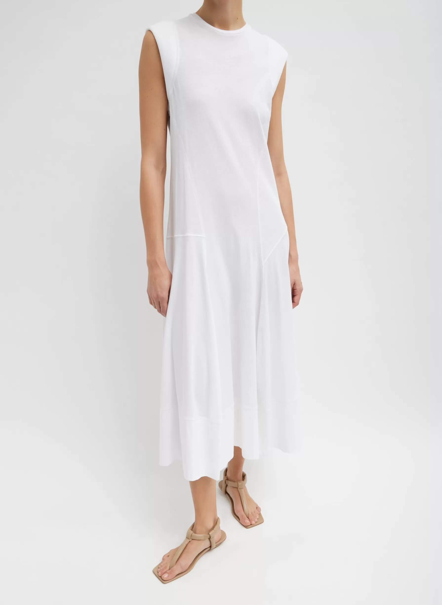 Tibi T-Shirt Sleeveless Dress White Flash Sale