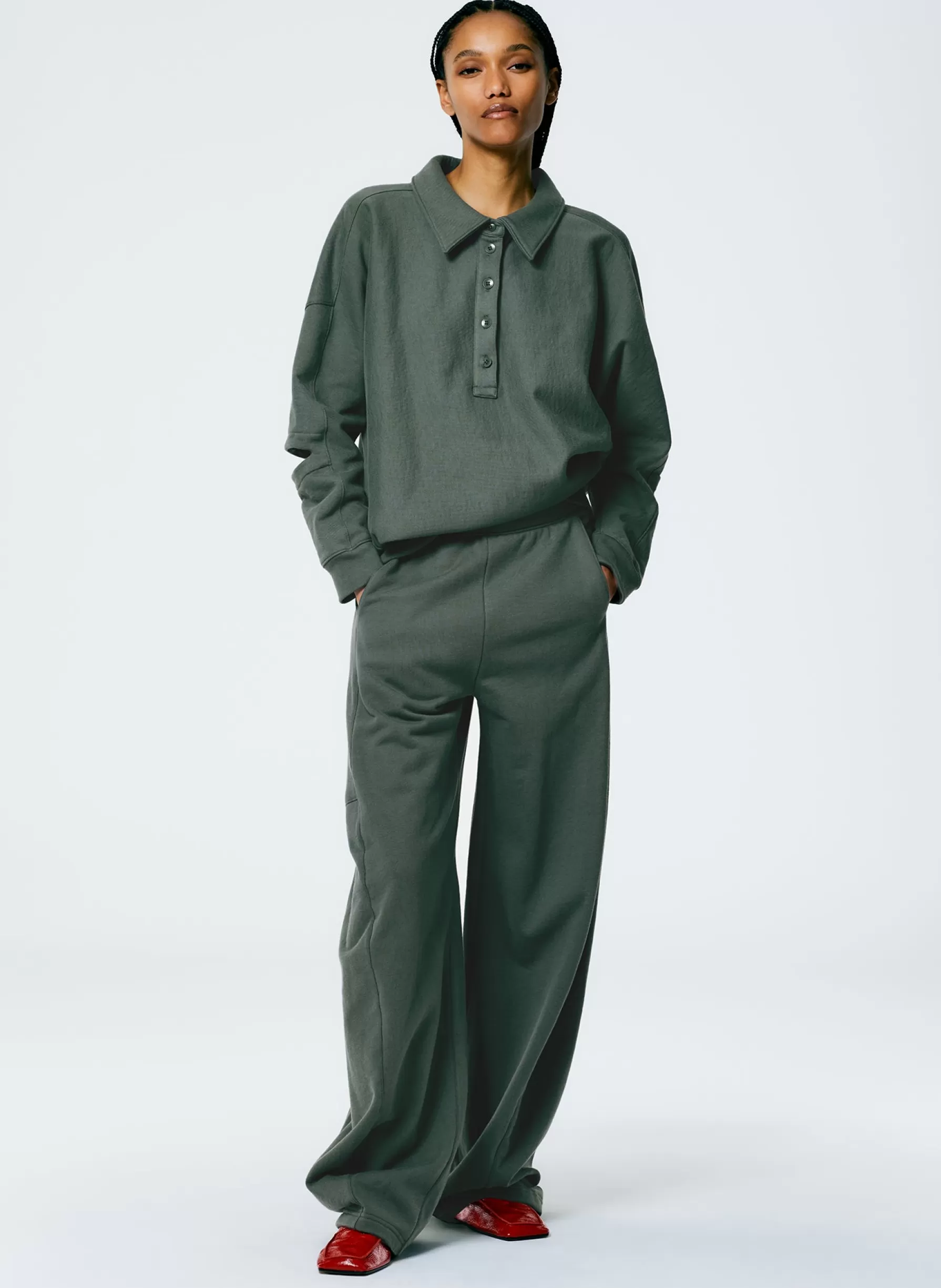 Tibi Winslow Sweatpant - Petite Grey Pine Best