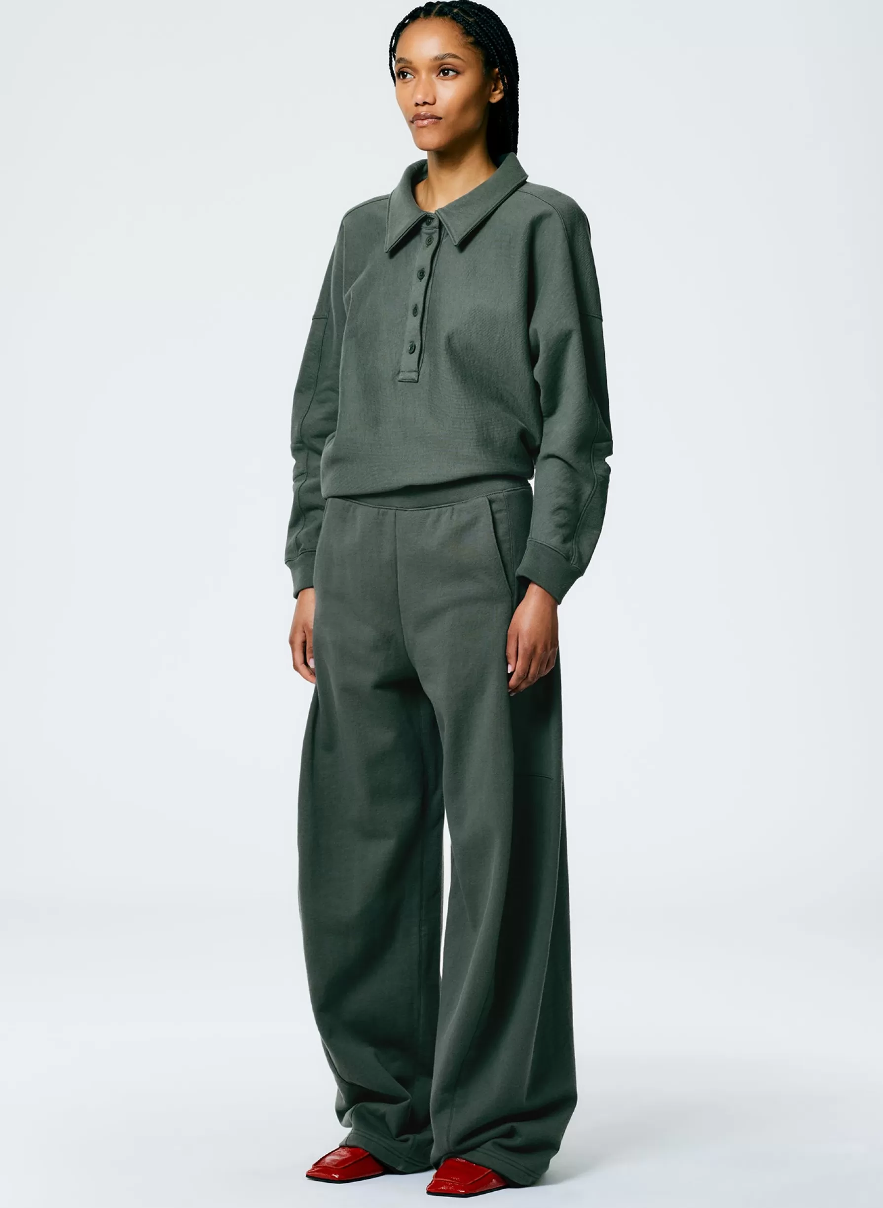 Tibi Winslow Sweatpant - Petite Grey Pine Best